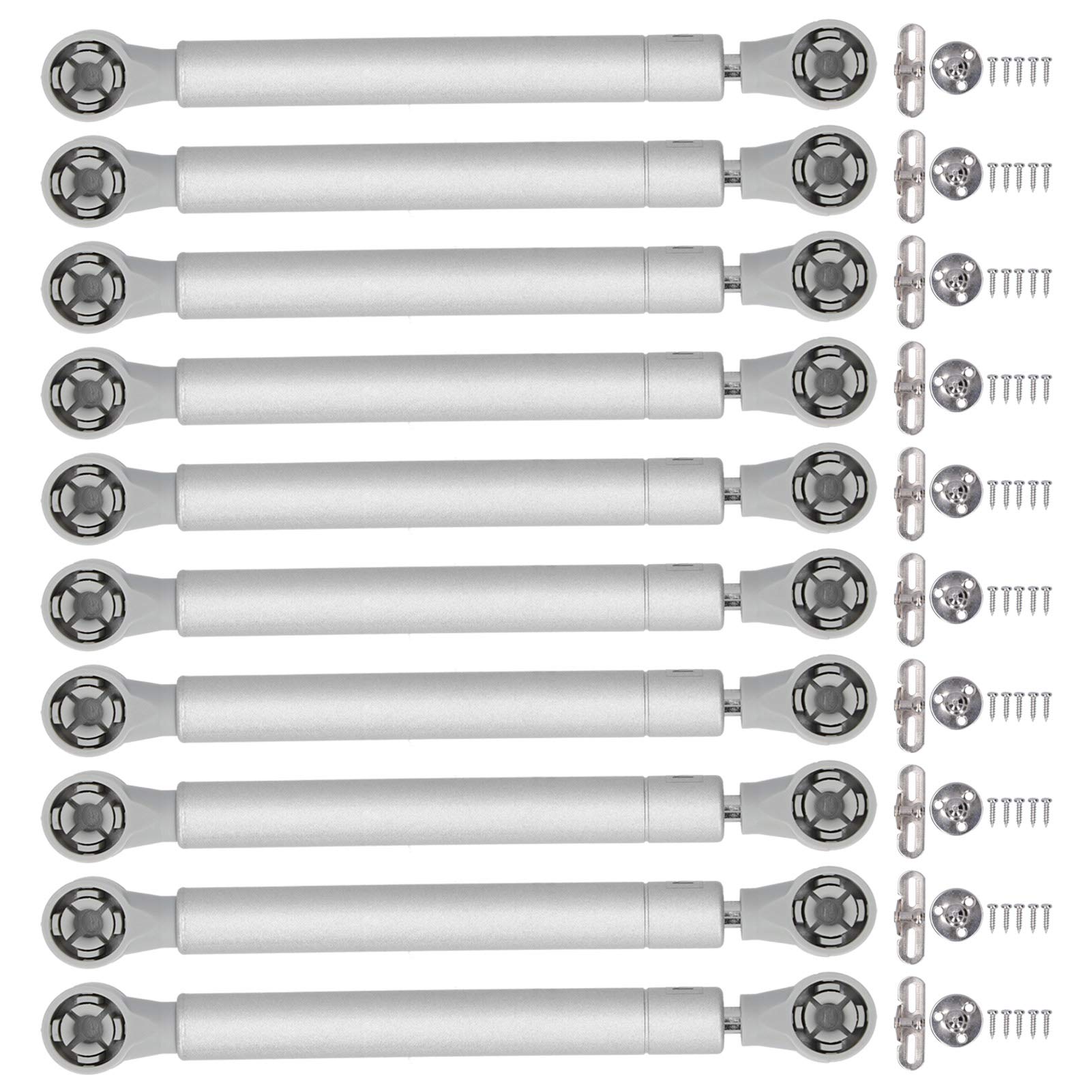 10個入り油圧サポートロッド、キャビネットドア用リフトアシスト、畳および家具用ダウンターン式空気圧ガススプリング、電気めっき仕上げのアルミ合金製、耐荷重100N|グロースショップ