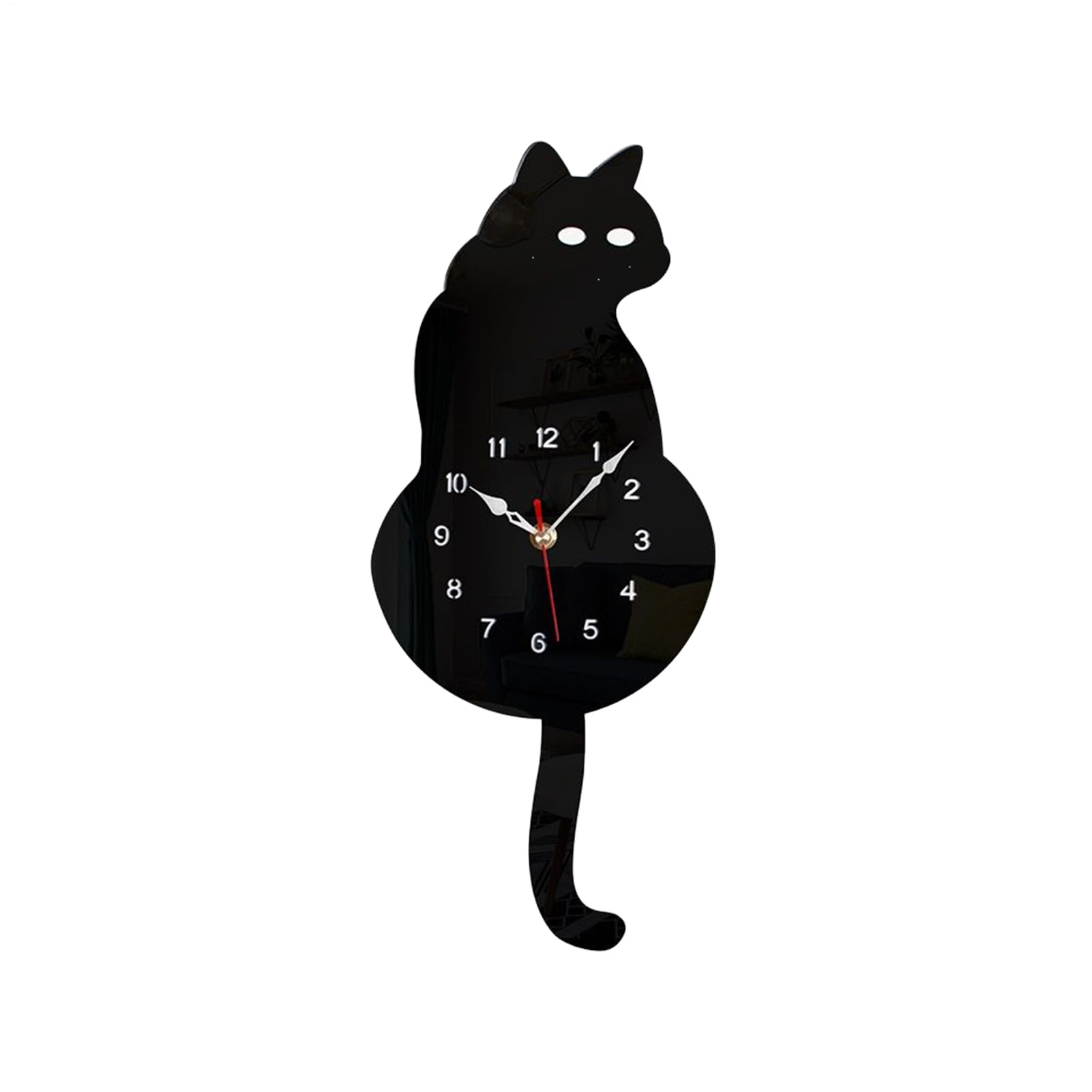 猫時計 壁掛け - 壁掛け猫時計 しっぽが動く,可愛い静音デコレーションウォッチ キッチンオフィス寝室用 キャラクターアクセサリー｜グロースショップ