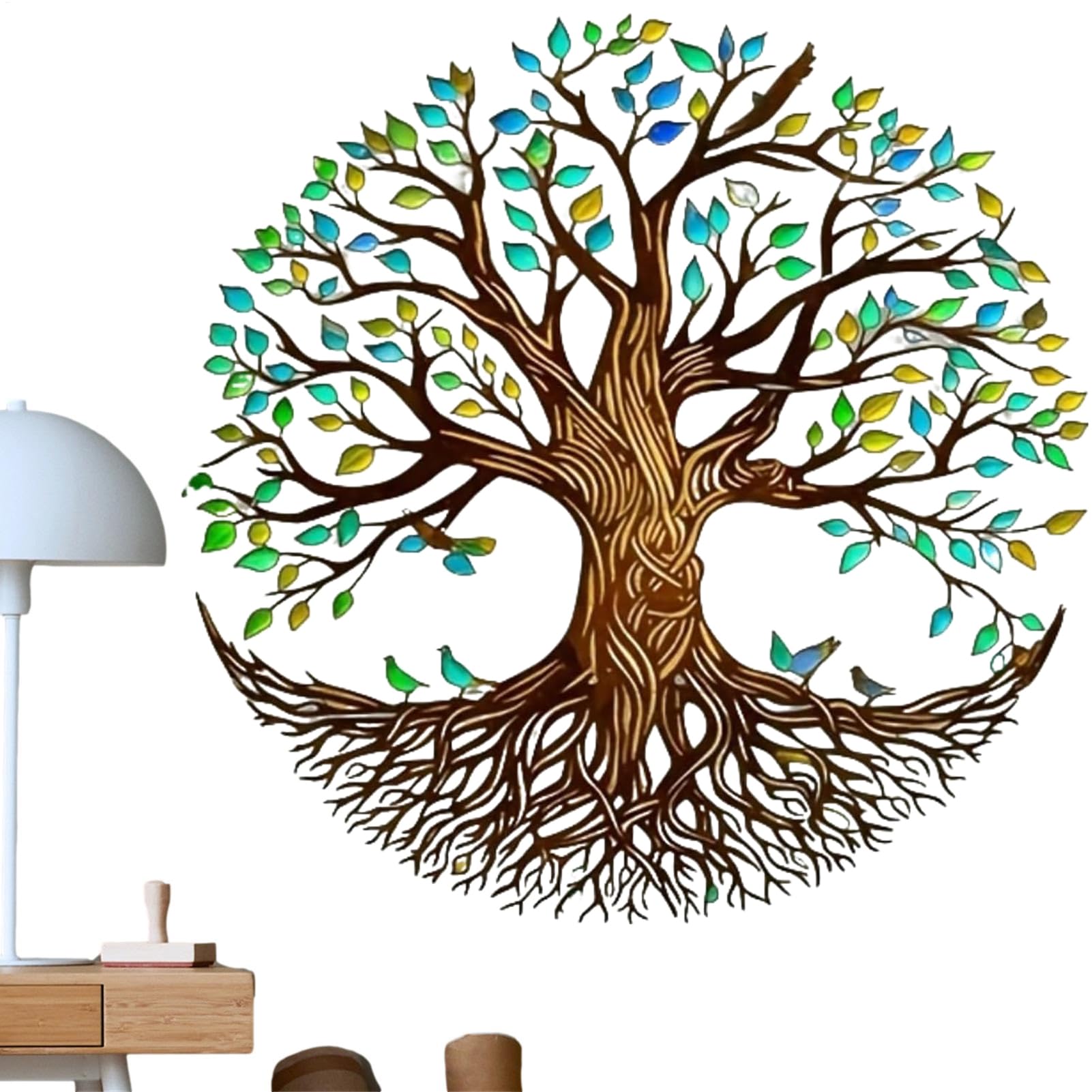Wall Tree,メタルウォールアート - 多色の葉の立体かざり付ける リビング御部屋寝部屋事務室屋内勝手もと露天介護ホーム用