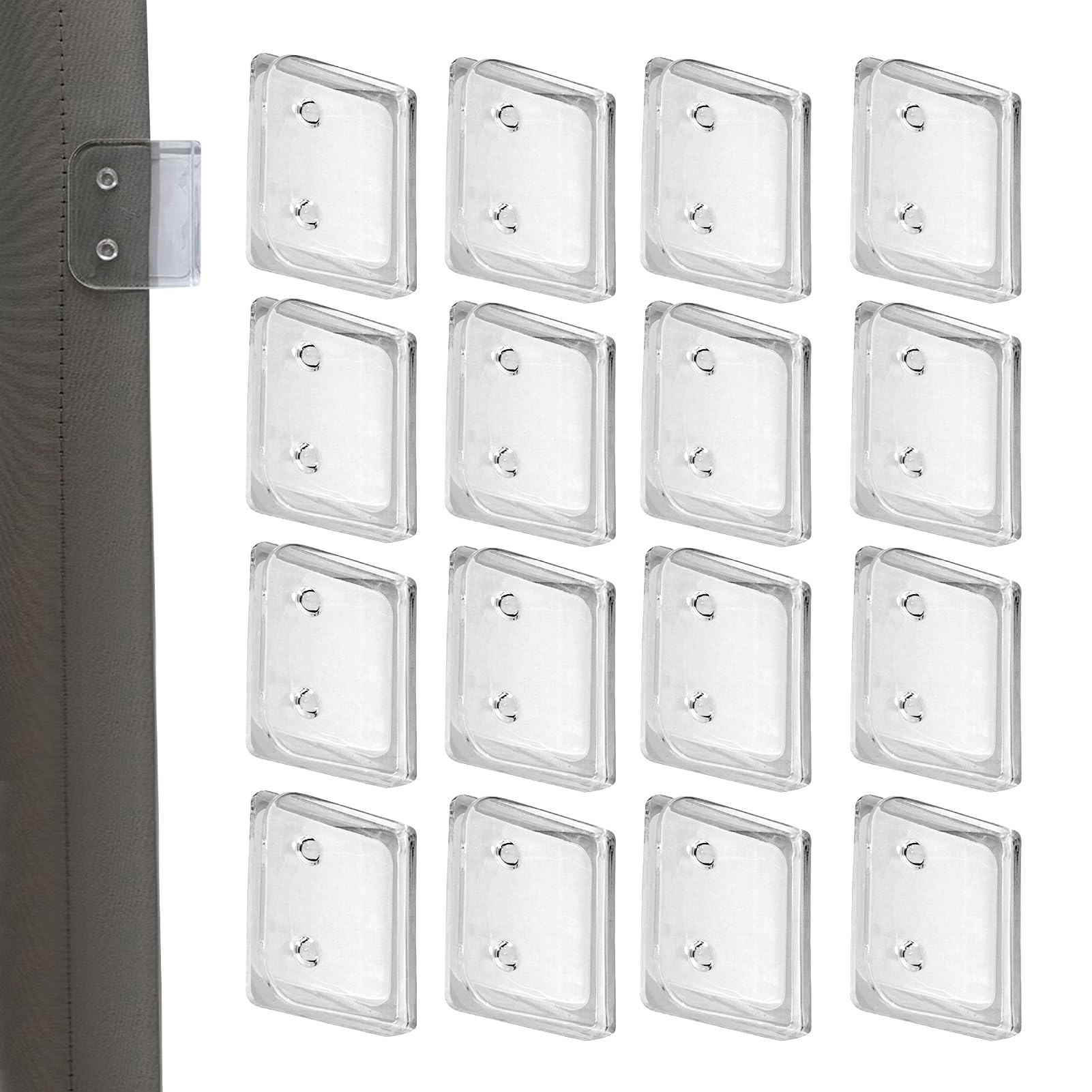 シャワーゼムクリップ、シャワードレープを所定の空間的関係に守りつづけるします - 2階建てバス溜め桶用の16仕掛ける風のスプラッシュガードホルダー - ドレープホールディングリング、窓ハードウエア、バスルームフック、老人ホームウォール社会システムの利益のオーニングハンガー