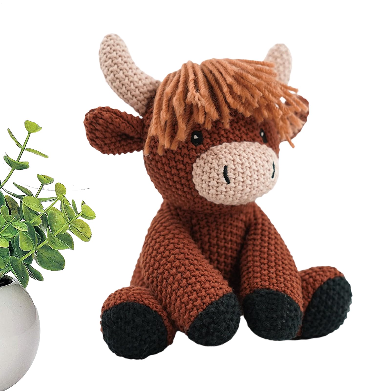 Cow Crochet, かぎ針編みの牛 手編みお人形さん, お手々お手伝いさんの毛の荒物編みぐるみ・手作りぬいぐるみ, 赤ちゃんから成年者まで 好一対 お上さん 成人男性 事務机 書物棚 介護ホーム 寄りあい割り増し金 お手々お手伝いさん 編みぐるみ
