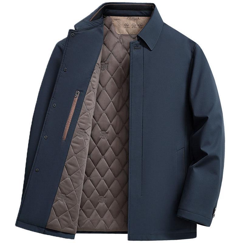 中綿コート メンズブルゾン 中綿入れ 中年 防寒対策 ウィンタージャケット 厚手 綿服 暖か 真冬対応 ミドル丈 両側ポケット バイキング｜グロースショップ