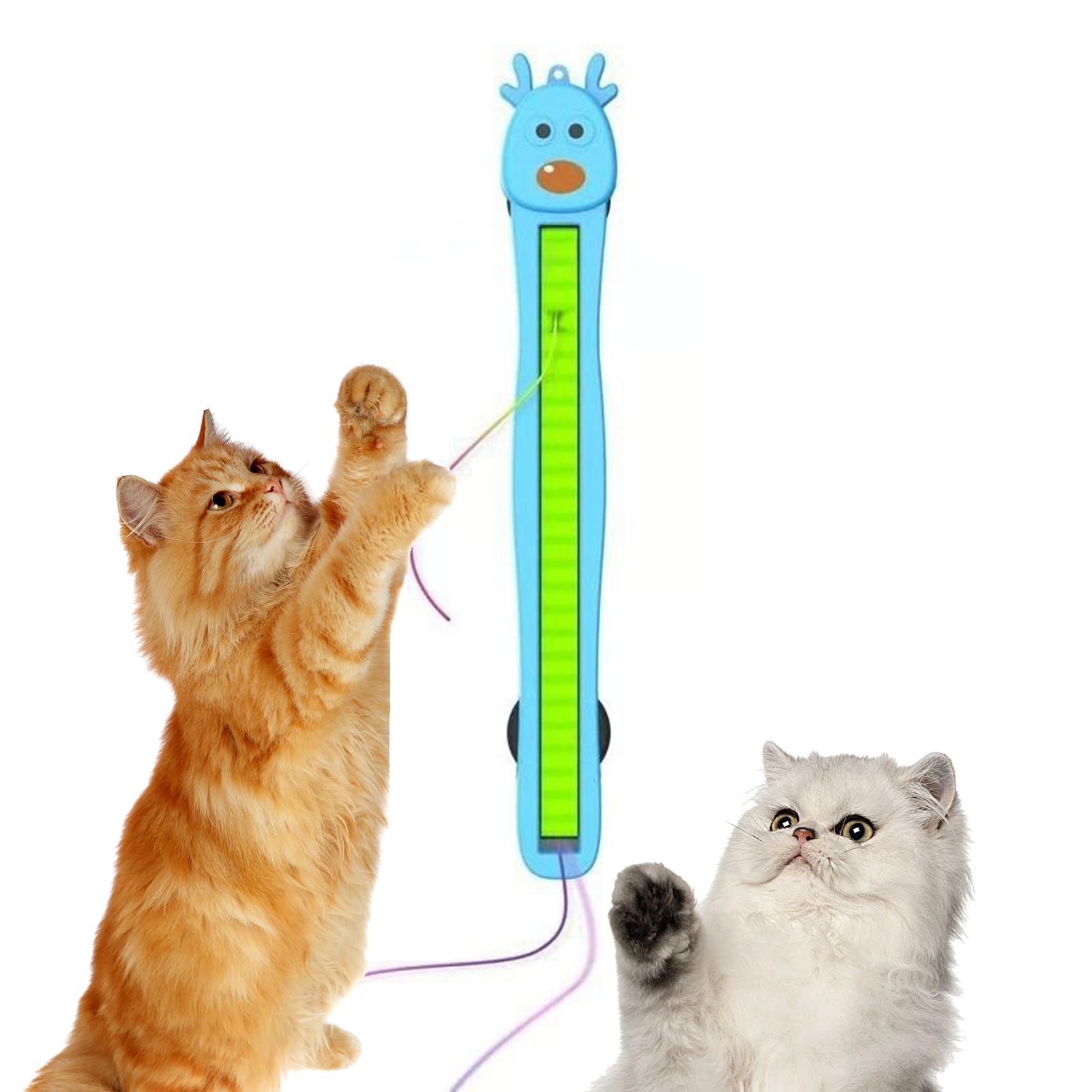 インタラクティブ キャット トイ - 壁掛け 運動 飛びロープ | 充電式 アクティブ 猫 おもちゃ | 室内リビング・キッチン・マンション対応 ひとり遊び対応|グロースショップ
