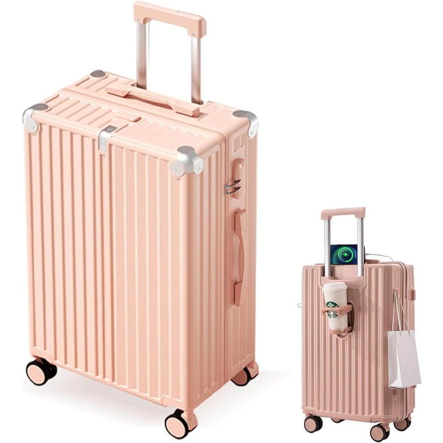 スーツケース 多機能 キャリーバッグ usbポート付き カップホルダー付き 可愛い 機内持ち込み可能 かわいい レディース 出張 大容量|グロースショップ