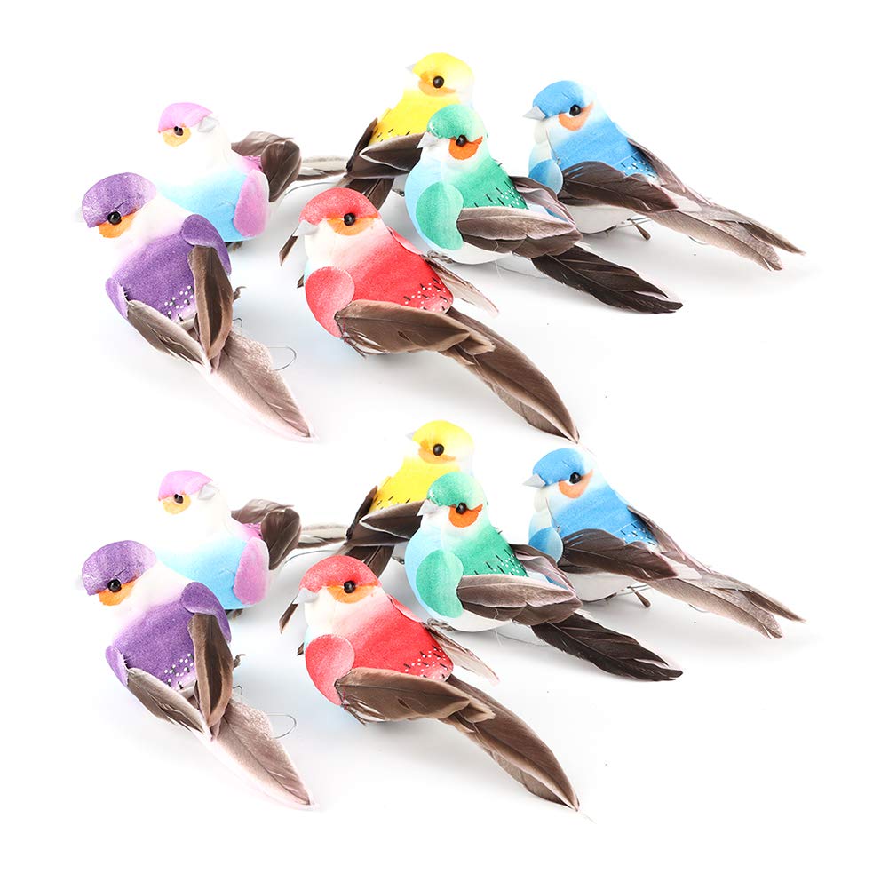 人工鳥 鳥 飾りつけ 鳥類 手あそび 12個 ガーデンオーナメント 鳥の飾りつけ かざり付ける芸術品ガーデンオーナメント
