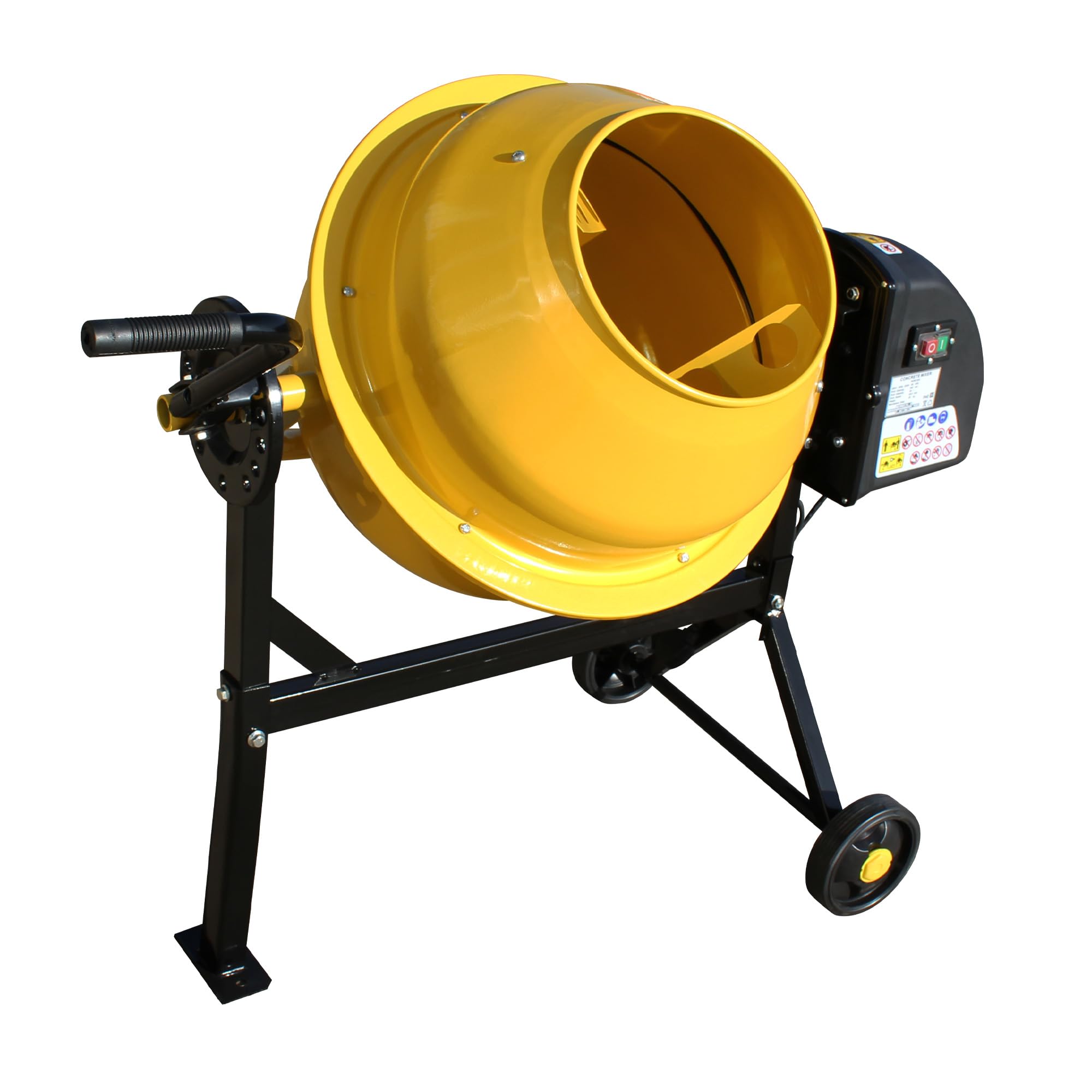 電動混凝土ミキサー 63L 360°回転させる 耐摩耗膜鳴楽器 二重縁切り社会システム 工事用 練り合わせる練り上げ機 一こま用 攪拌機 IP45雨合羽防塵 高品質