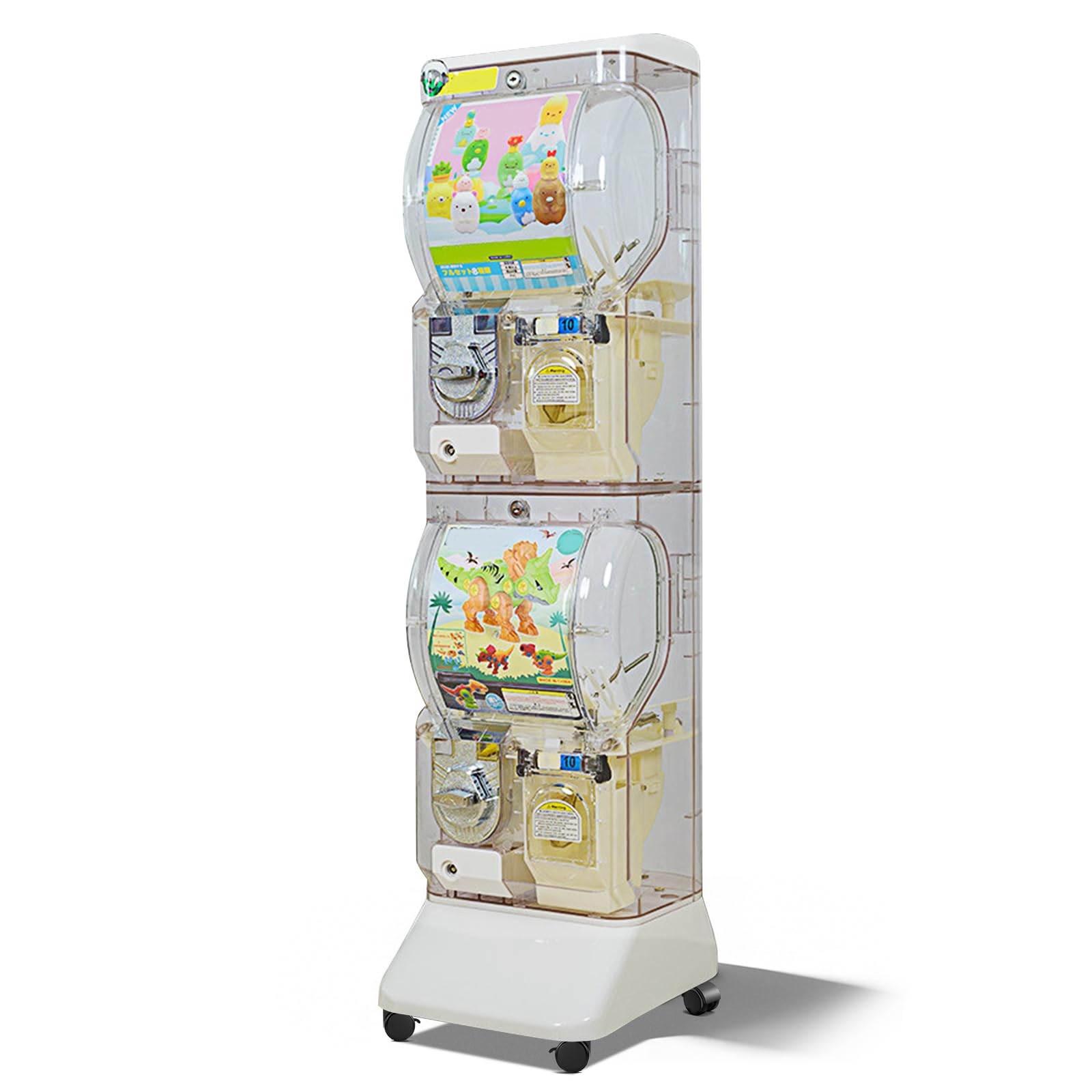 ガチャガチャ 2段式ガチャマシーン 【2026新御出まし】鋳貨式 100～600円 合わせる能力のある 機械類式 ワット数不必要 大電気容量 盛りだくさんな色 持ちはこぶ能力のある 取りまわしが飾り気の無い 手ごわいで安全性のある 食べ物屋 本体 商業主義創業 買い出しショッピングセンター ゲームセンター (白いこと)
