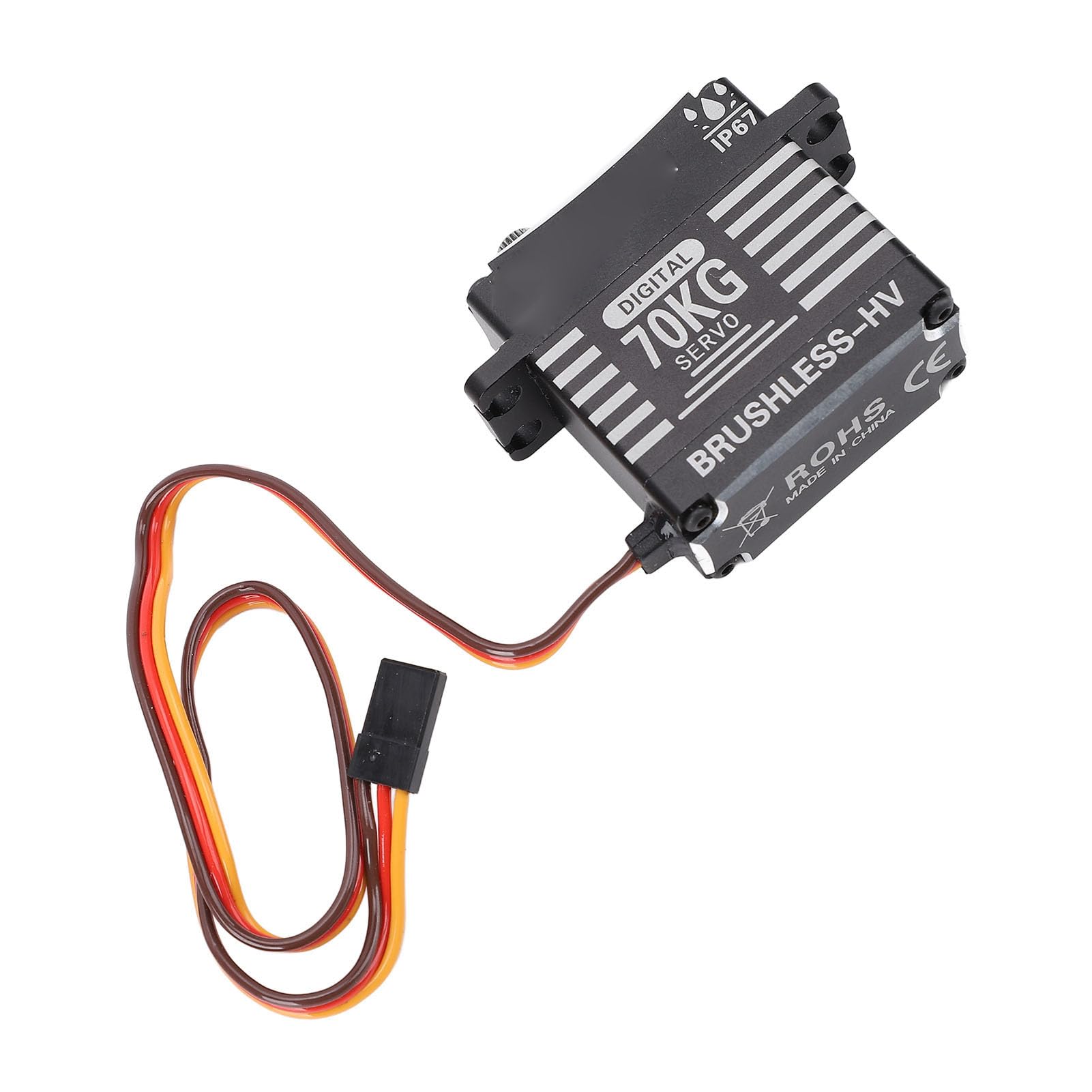 J-ouuoDigital Servo Motor High Torsion 70KG Aluminum Alloy Rain Proof Metal Gear Brushless Digital Steering Servo for DIY