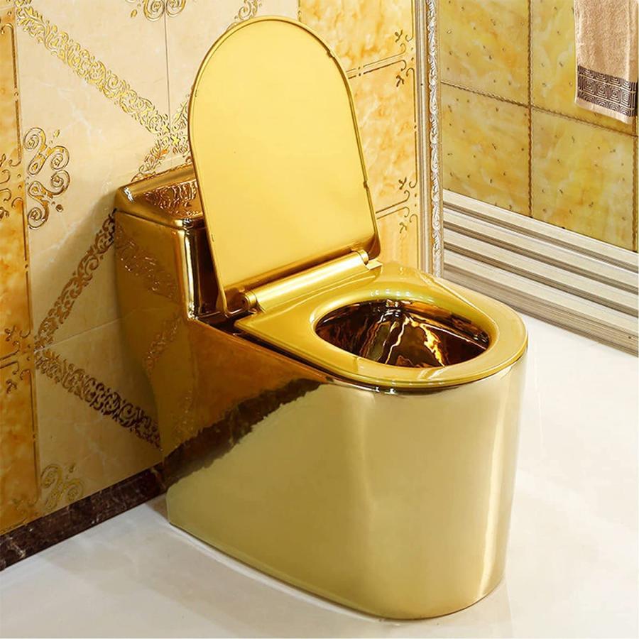 浴室用トイレ 金のトイレ 快適シート付きワンピーストイレ 金のトイレボウル 伸びるトイレ 305mm-400mm 27x24x15in｜グロースショップ 83,236円