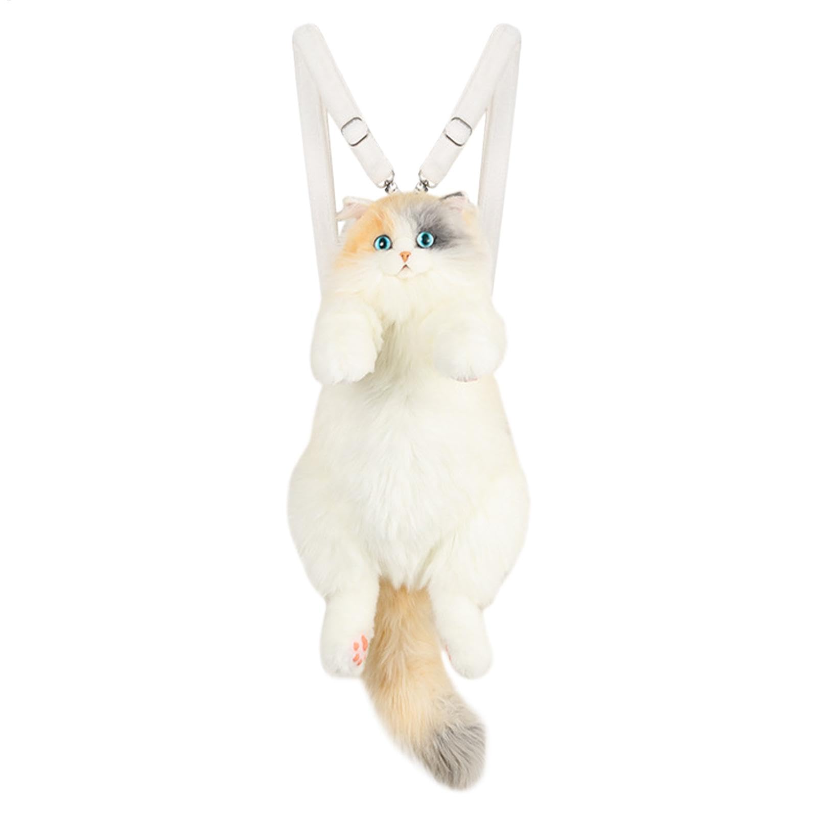 Cat Backpack, Plush Backpack, Animal Shape Backpack, Cute Cat Bag, Handmade Design Cat Shape Realistic Appearance Cute Calico Cat Handcrafted Enhances Playfulness Easy to Use Adds Fun Versatile Use