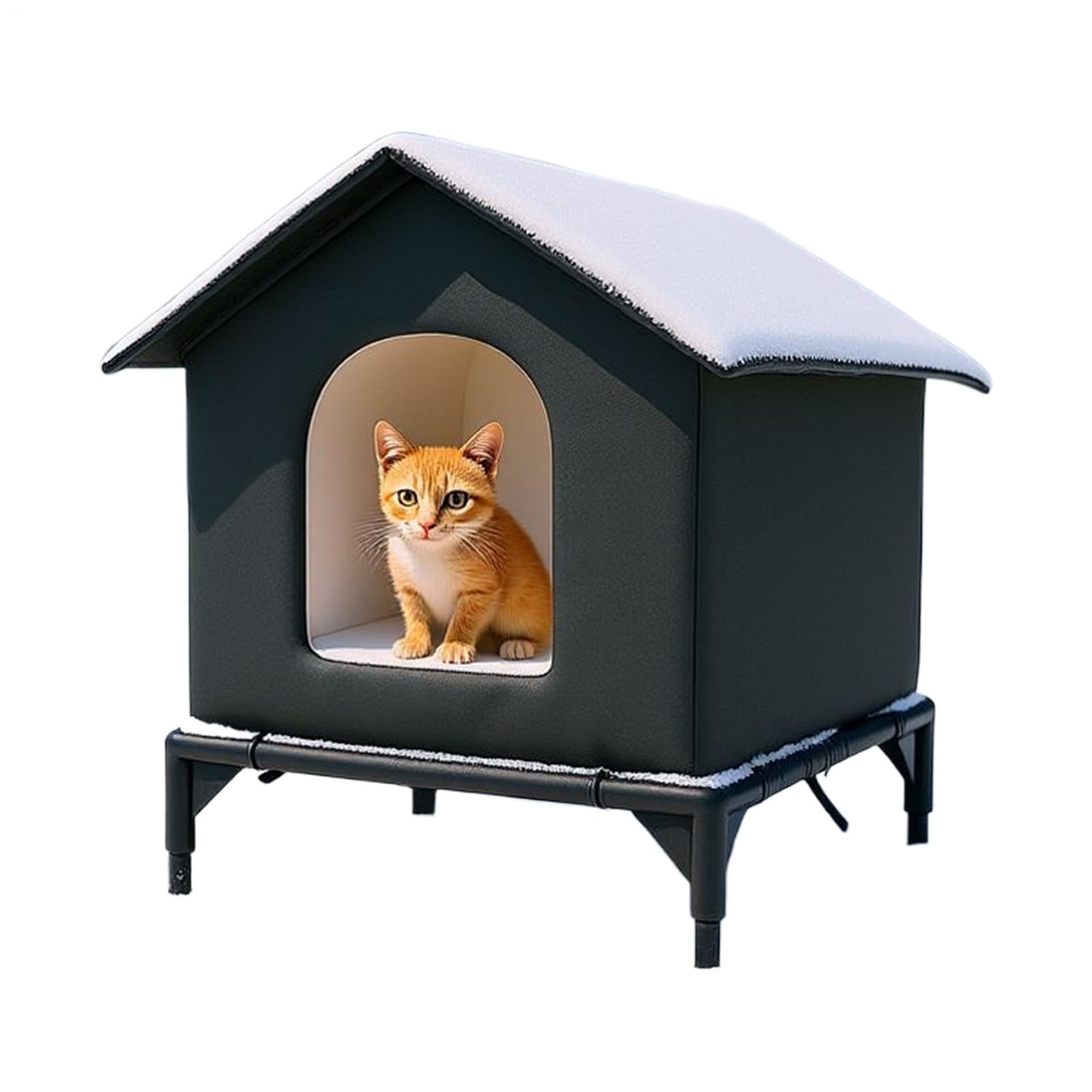 OneV FT 室外用 猫 掘ったて小屋 - 折りたたみ愛玩動物駆け込み寺 | 室内用キャットケーブベッド - 子ネコ 犬 家兎 毛の荒物 苑地 中庭 室内 家 冬 夏 用