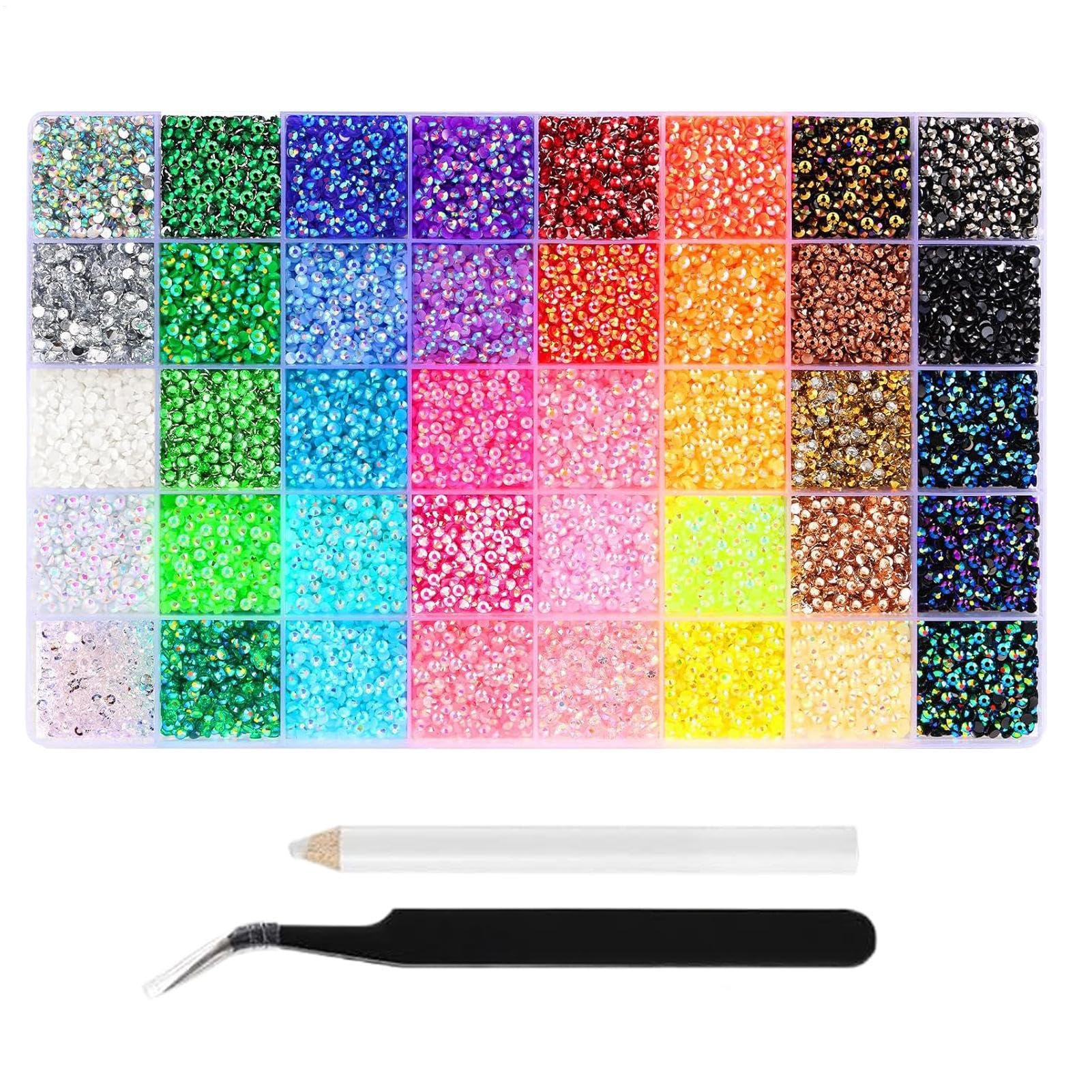 OneV FT レジン ジェリィ 生産ライン石ころ ビーズ - 作物 手工芸品 飾りつけ一揃いの道具 手作り かざり付ける仕掛ける | マルチ色合い 宝珠 石ころ,シューズ、持ちはこぶ 、お召しもの、織り地、瓶、顔メイク、マニキュア、ネイルなどの飾りつけ用