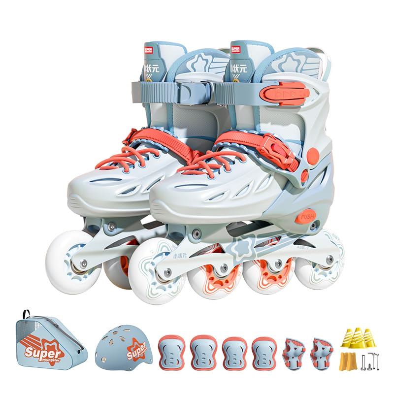 インライン滑る ローラースケート インラインシューズ Inline skate 大きさ合わせる能力のある 全発しるウィール 通気性 高速道路 静音 ちびっ子用 成年者 未経験者向 お嬢さん お坊っちゃん お坊っちゃん アウトドア