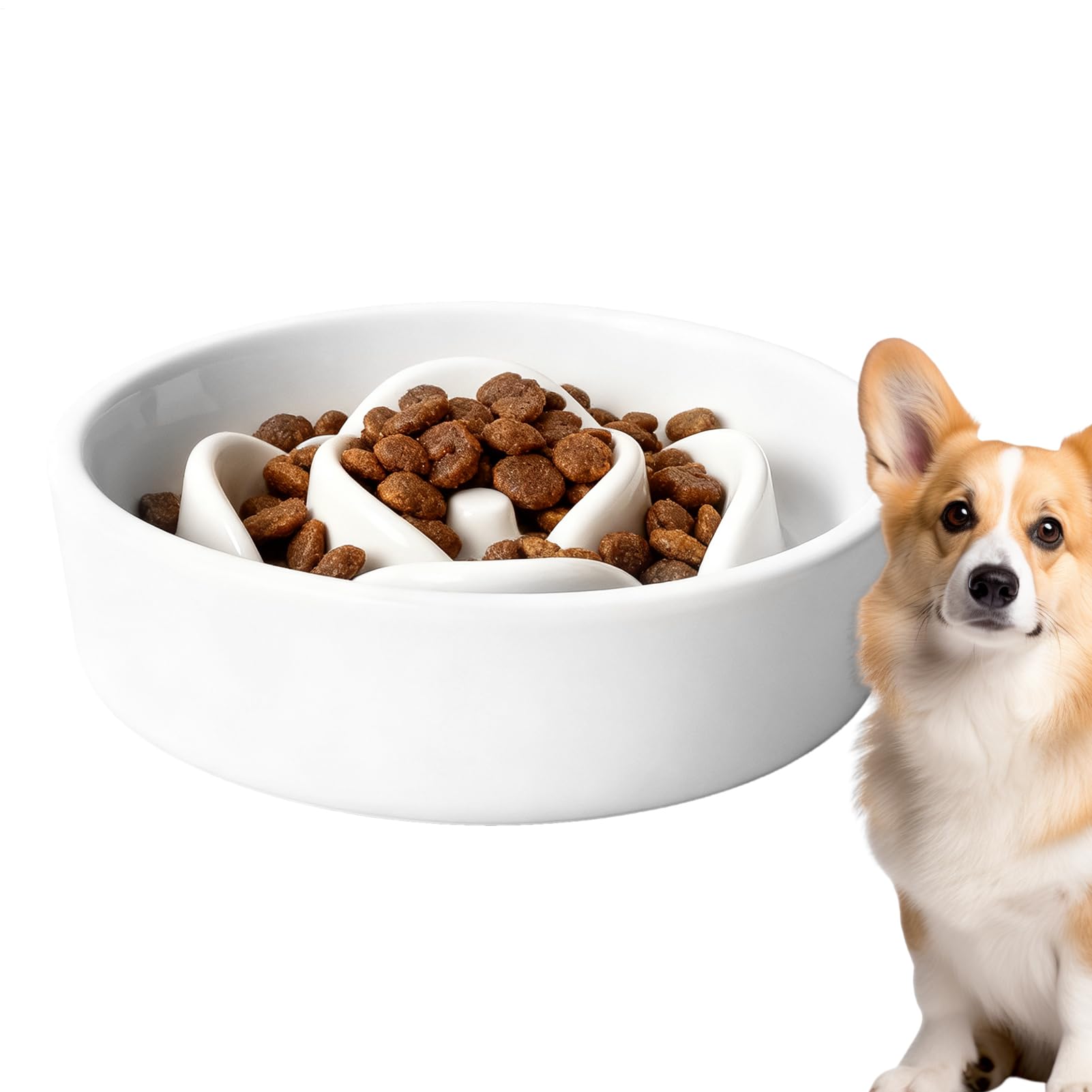 OneV FT 犬用 スローフィーダー どんぶり鉢 - 滋養物供給 イーティング 力くらべ,投げること 滋養物供給 犬用 謎合わせ どんぶり鉢 - 犬ころ と 子ネコ 用 日常 当てはめる リビング 御部屋 室内 屋外 旅する 先 で の 当てはめる に 相応う