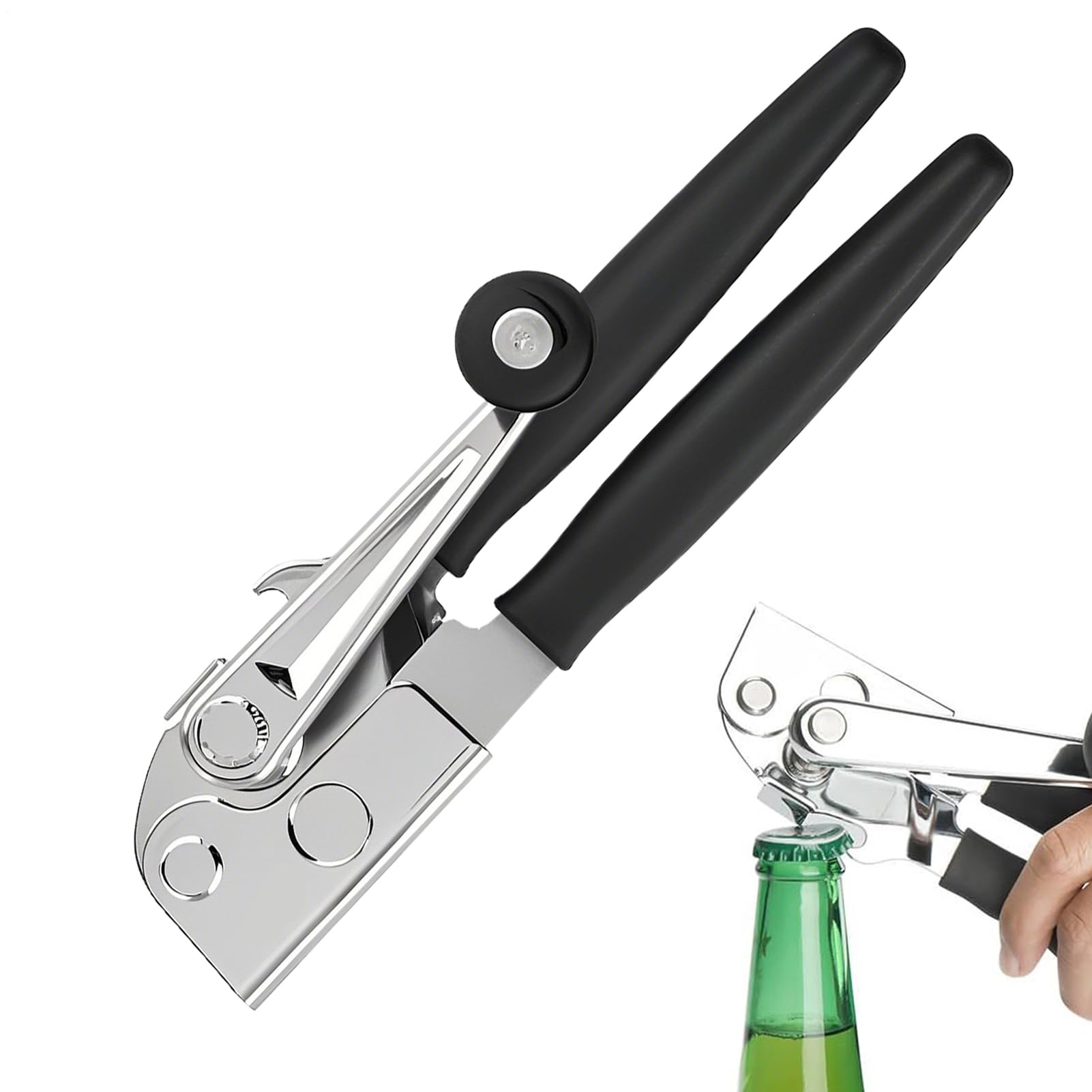 OneV FT 手動缶切り器 - 360度回転させるステンレス鋼製流ちょう開封 - ビール瓶手始め - カウンタ 麦酒 洗濯ソーダ アパルトマン ピクニック 押し入れ 下描き 身寄り 難民キャンプ 用