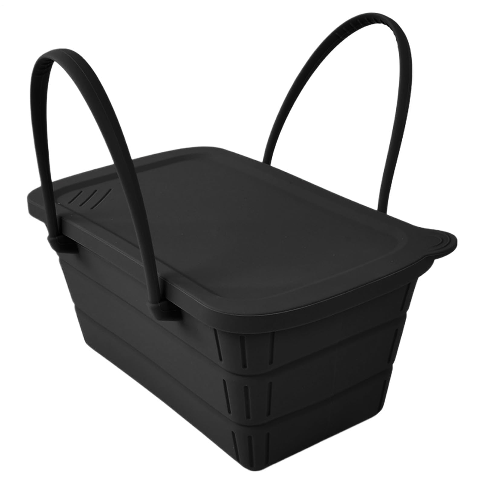 Ice Buckets Parties, Silicone Foldable Beer Bucket with Lid, 8.66x4.53x4.72 inches Large Capacity Beverage Chiller, Party Supply for Picnics, Gatherings, Home Bar and Beach