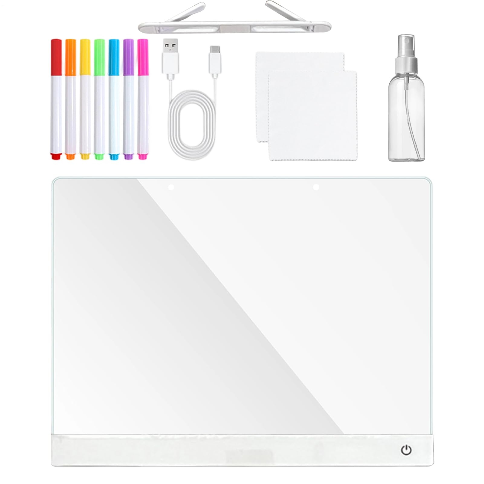 LED お絵かきボード,アクリル製 7色 メッセージパッド スタンド付き 伝言板 | 落書き グロー ボード 描画 パッド - 男の子用 女の子用 幼児向け 幼稚園児向け 学生向け 青年向け|グロースショップ
