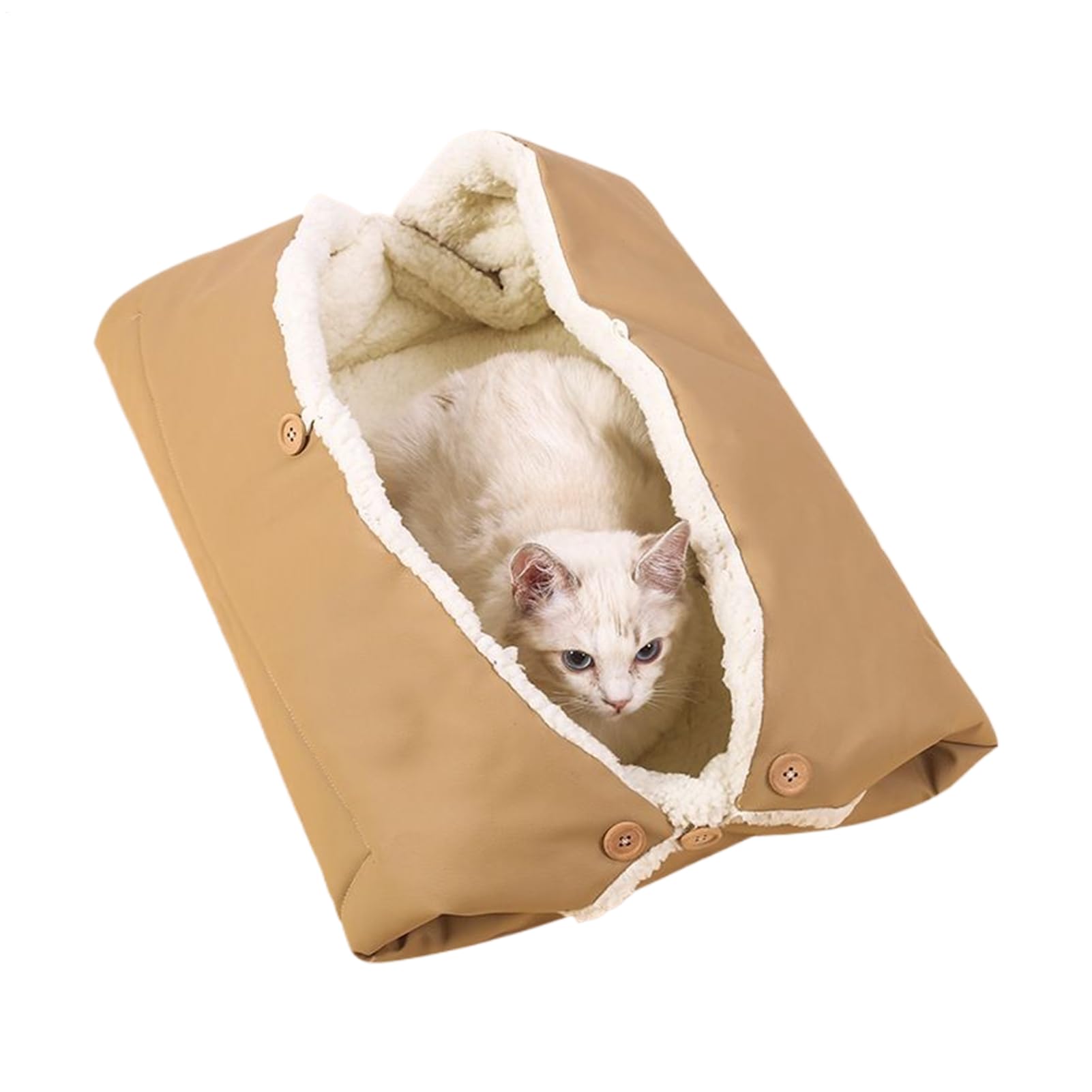 木目細か猫臥榻 - 洗えるかこい女ネスト | 猫用ケーブベッド ホンブルグ帽 スリーピング 引っ敷き,子ネコ 家兎 愛玩動物 冬 秋 室内 家 臥し所 リビング 縁側 寮 アパルトマン用