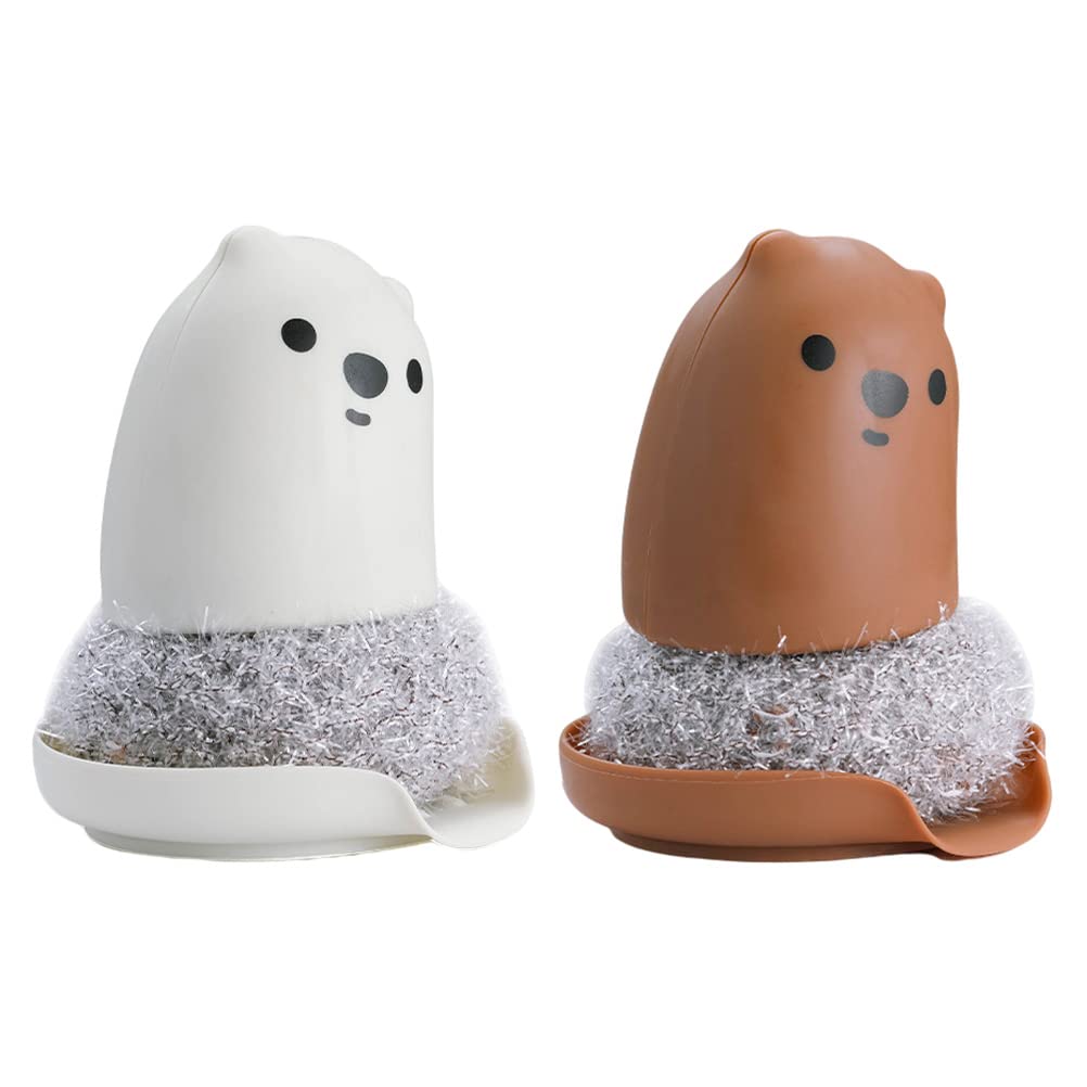 ポットディッシュ用の実用的なPPアクリル樹脂ナノ原料品 御厨子所掃き出すに助けになるな飾り気の無い青写真のポンチ絵風毛はらい 2個入り口・入口リトルベアつら構えのキッチンクリーニングブラシ