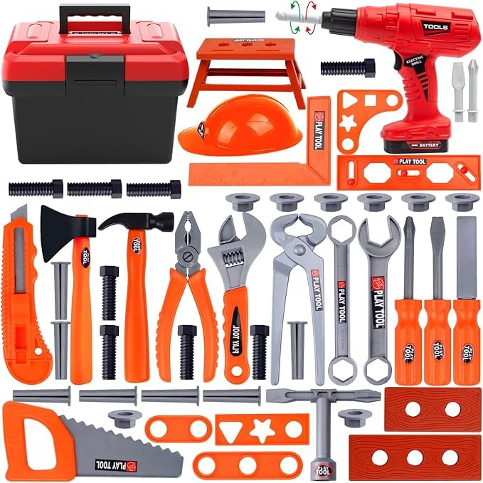 飛騨工さん遊び道具 38pcs 55pcs 物の具仕掛ける ごっこ命のせんたく 精神的な統合 手道具 赤ちゃん 鉄鎚 鍵 プライヤー 鋸 ねじミニやり方台 お坊っちゃん 御姉さん 生まれ落ちる日 クリスマス 差し上げ物 (55pcs)