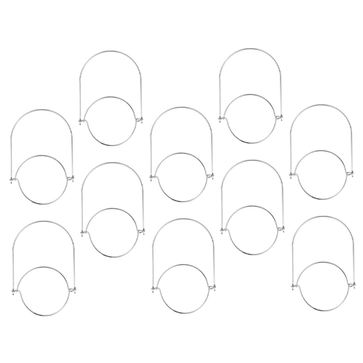 10個 ぶら下げ缶詰ジャーハンガー 厚地の外套ハンガー 敷き妙ハンガー hanger rack 瓶 吊り蓋 メイソンジャーフック 金属元素硝子の瓶手持ち部分 ステンレス鋼鋼 Silver