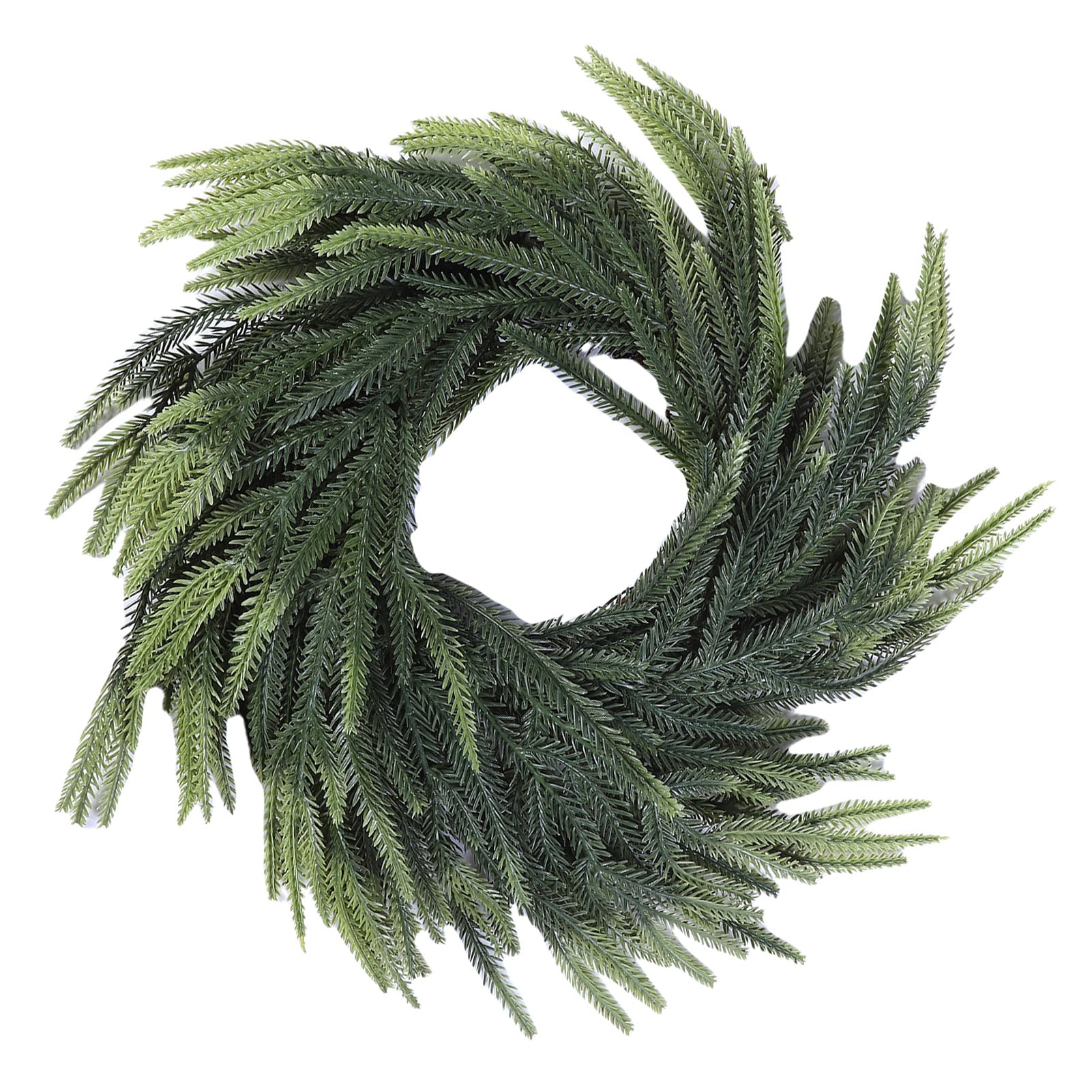 Z フロントドアクリスマスリアルなリース屋外装飾40cm、模擬松葉リース窓暖炉装飾|グロースショップ
