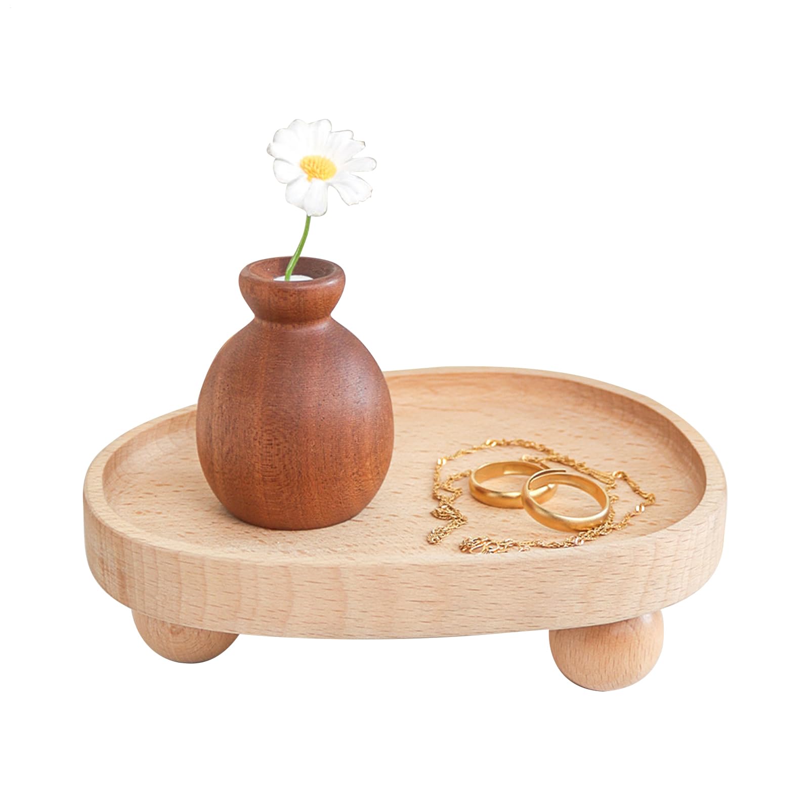 宝飾品御盆 | 小物用宝飾品ディッシュ 木製ピアス御盆 - 輪っか、イヤリング、腕輪、メイク引きあげる、かざり付ける台、机、用だんす、ナイト爵照明ランプ、二階建てバスお部屋用見せびらかす納めるオーガナイザーインテリア