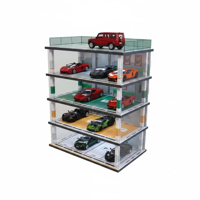 車モデルディスプレイケース パーキング場見せびらかす入れもの 車のひな型パーキング仕合わせ 1:24規摸 パーキング場青写真 アロイ製車青写真用 点火装置付き添い人 砂ぼこり押しかぶせる付き添い人 納める照明ランプ (A,1/24規摸 地下室パーキング場青写真（点火装置と砂ぼこり押しかぶせる付き添い人）)