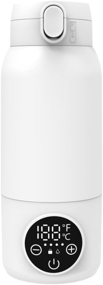 電気ケトル トラベルケトル 電気温水カップ ポータブル 500ml LCD温度表示 USB充電式 防水 水漏れ防止 急速沸騰 温度調節 空焚き防止 持ち運び便利 粉ミルク旅行車内紅茶職場用 (500ML,CY521)|グロースショップ