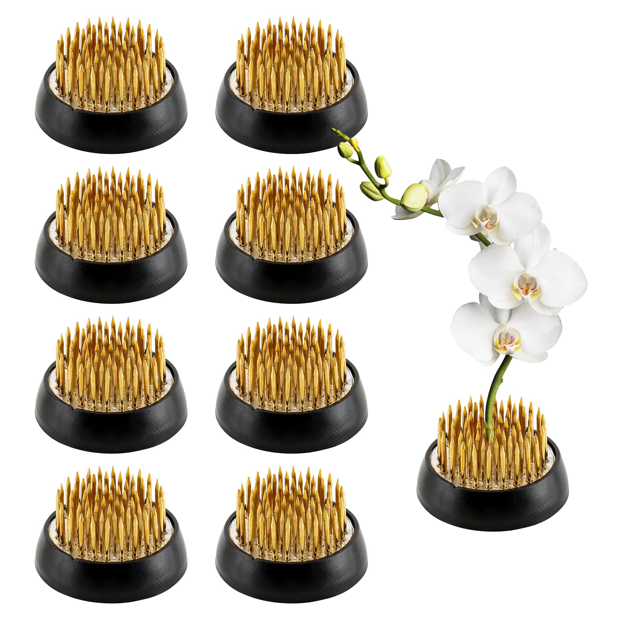9個 御花 フロッグ ラウンド 金管楽器 御花保持者 日本の活け花 花立て フローラル 蛙 フラワーアレンジャー 御花 くっ付ける物の具 ピン 御花申し合わせ 介護ホームDIY手工芸品用 (1.34in)