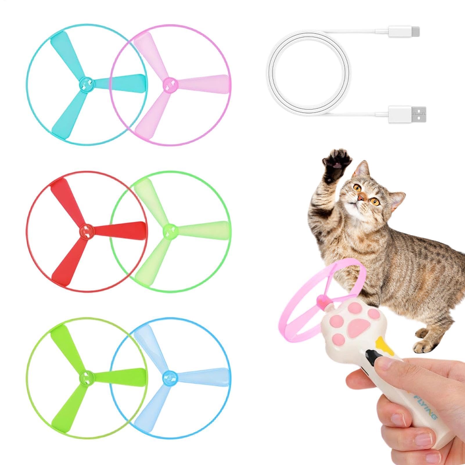 OneV FT 猫用トイランチャー,申し受ける式エンリッチエンリッチメントランチャーメントランチャー 6枚レコード盤付き添い人,猫用エンリッチエンリッチメントトイメントトイ | 庭・後庭・中庭・縁側・室外でのフェッチ用