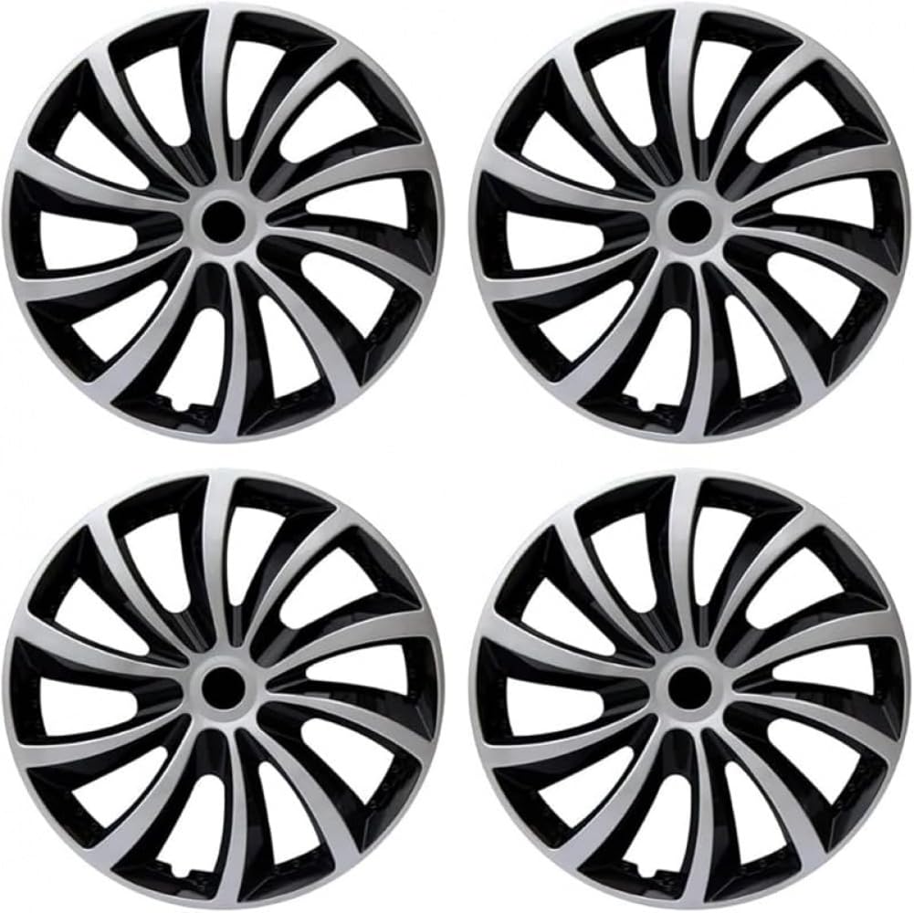 4PCSホイールキャップホイールカバー-車のタイヤリムアクセサリー14inこしき旗がしら,青色