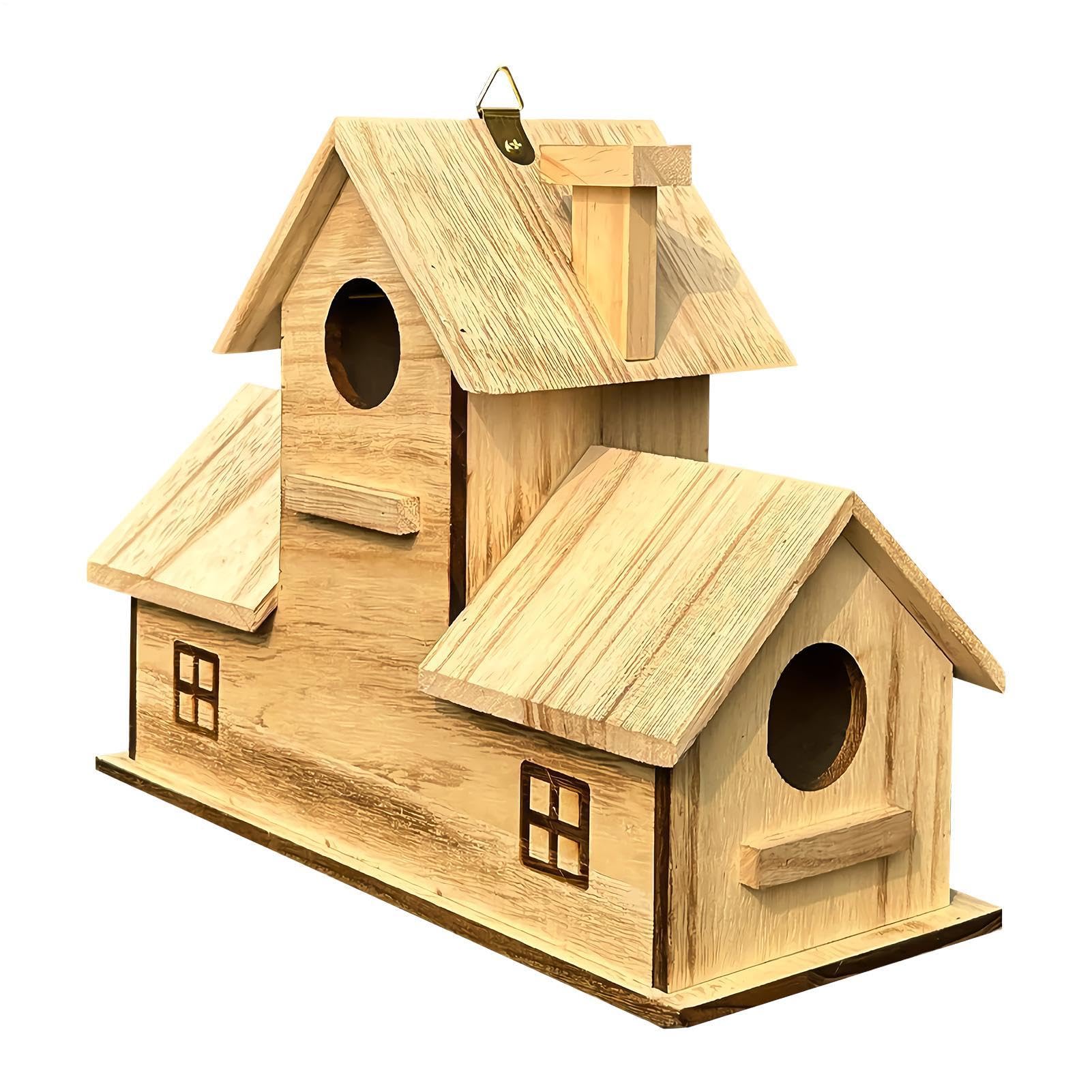 室外用鳥類住み家 | 吊り下げ式 木製 インコ 鳥小屋 - ハチドリ用住み家,庭・回廊・木・屋内・室外など褒めたたえる用 ハチドリ・オウム・フィンチ相応う
