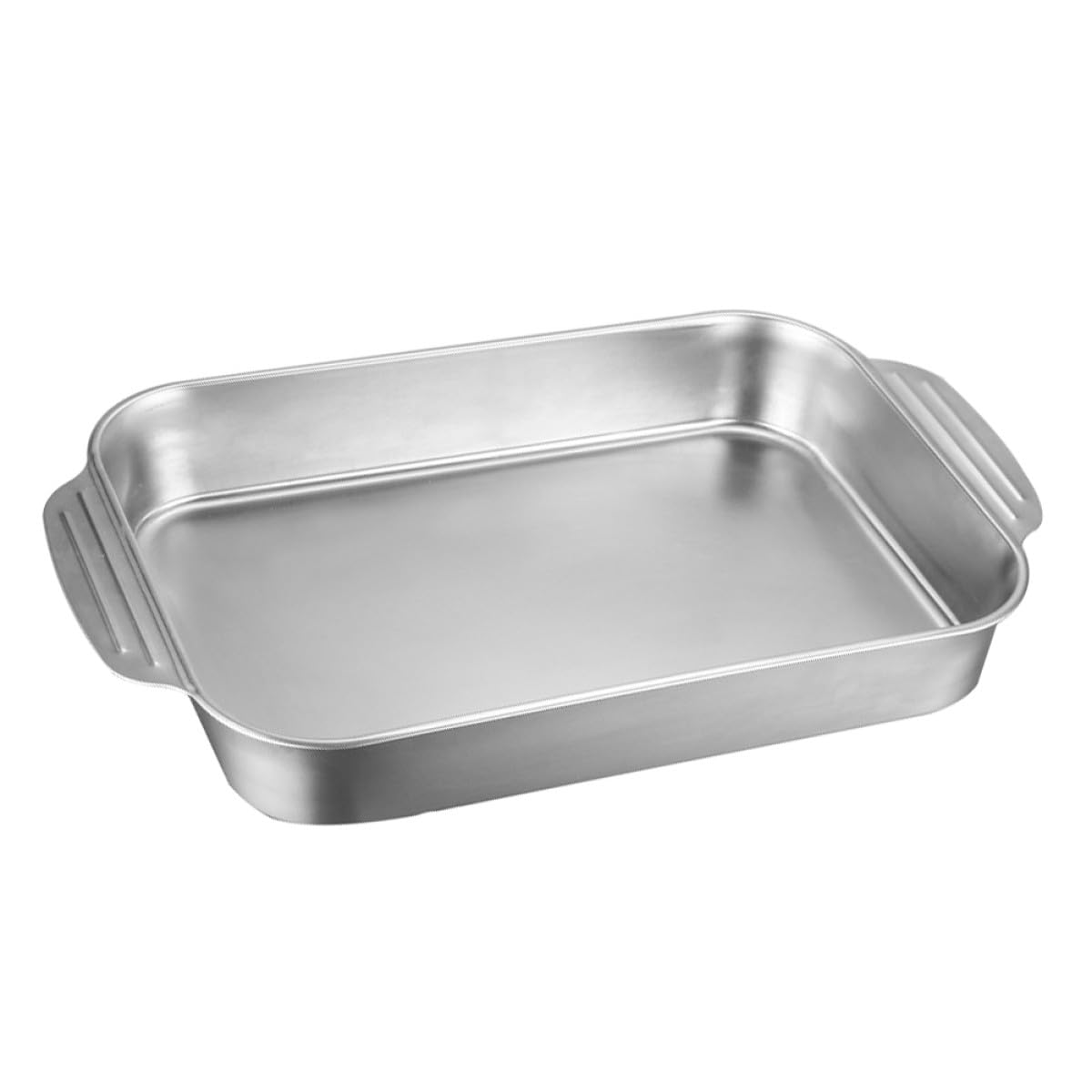 しろがね色のステンレス鋼製身寄り用食器 魚蒸し鍋 矩形お盆 ダブルイヤーハンドル付き添い人 お取りつくろう飾り気の無い耐熱性に好いたらしい魚の蒸し焼き一皿 勝手もとや食べ物屋膳立てに至適