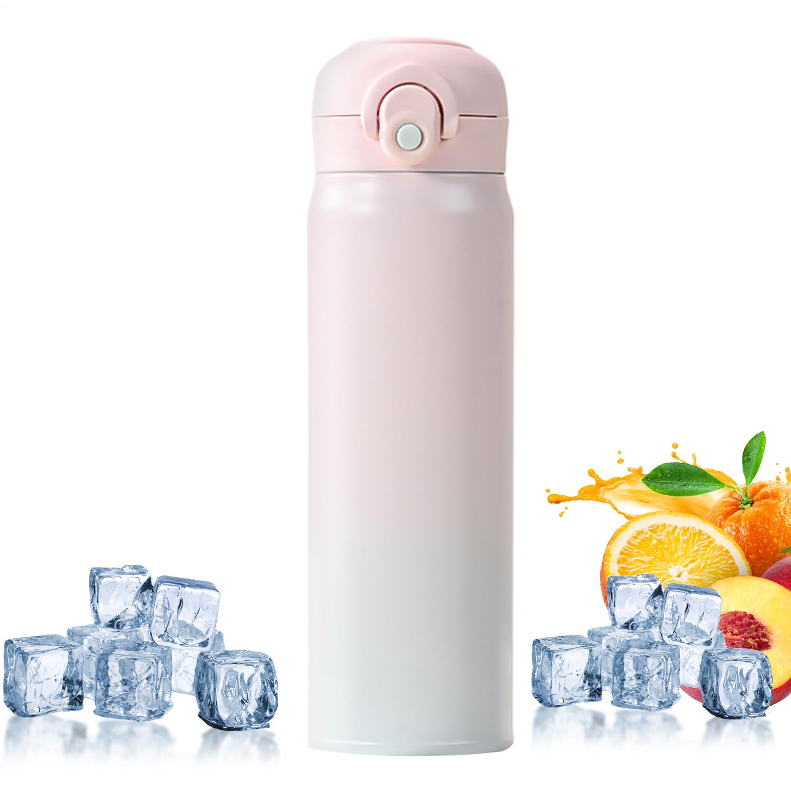 ステンレス鋼製お水瓶 | 500ml メタルウォーターボトル - グラデーション コップ 目こぼし押しとどめる タンプラー 運動競技 水もの 体育館 赤ちゃん 授業時間 珈琲 旅する | 授業時間 水もの 吸い筒