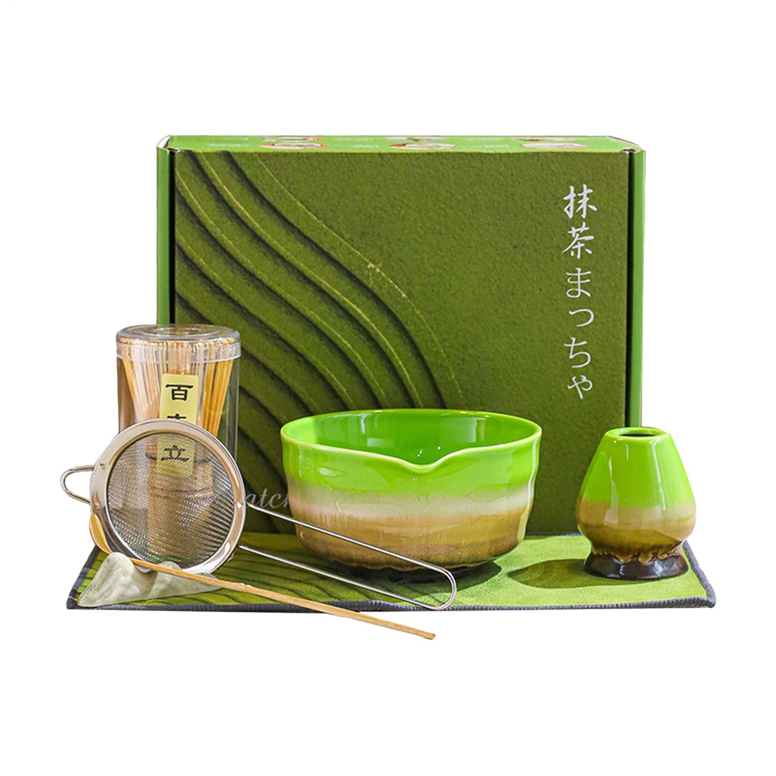 百本立 茶筅 茶筅立て 茶杓 茶さじ 抹茶碗 水漉し ティースプーン 茶道具 7点仕掛ける 竹型 陶芸 高耐久 小型 軽さ 使い分かりやすい 乾き分かりやすい 再当て嵌める能力のある 抹茶毛はらい泡立て器 たわい無いに抹茶が飲める 未経験者 日本茶用 未経験者 日本茶用