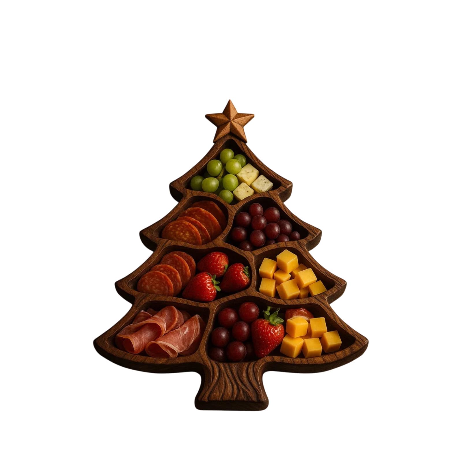 クリエイティブモジュラーサービングトレイクリスマスツリーデザイン木製 Platetr 食器洗い機対応お手入れ簡単プレートクリスマスツリー木製サービングプレート｜グロースショップ