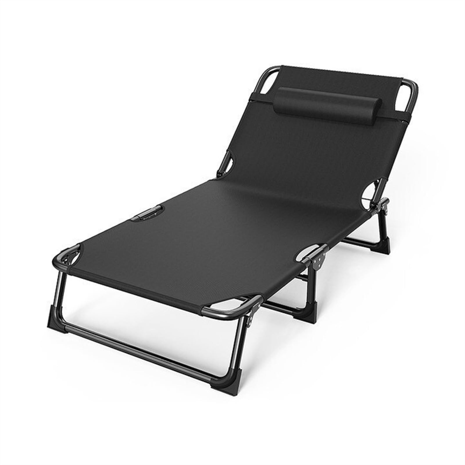 Lijiaxiuyc-101アウトドア折りたたみベッド強化ポータブルホームシングルベッド、大人用シンプルオフィス仮眠折りたたみベッド、屋外シングルベッドリクライニングチェア(ブラック)|グロースショップ