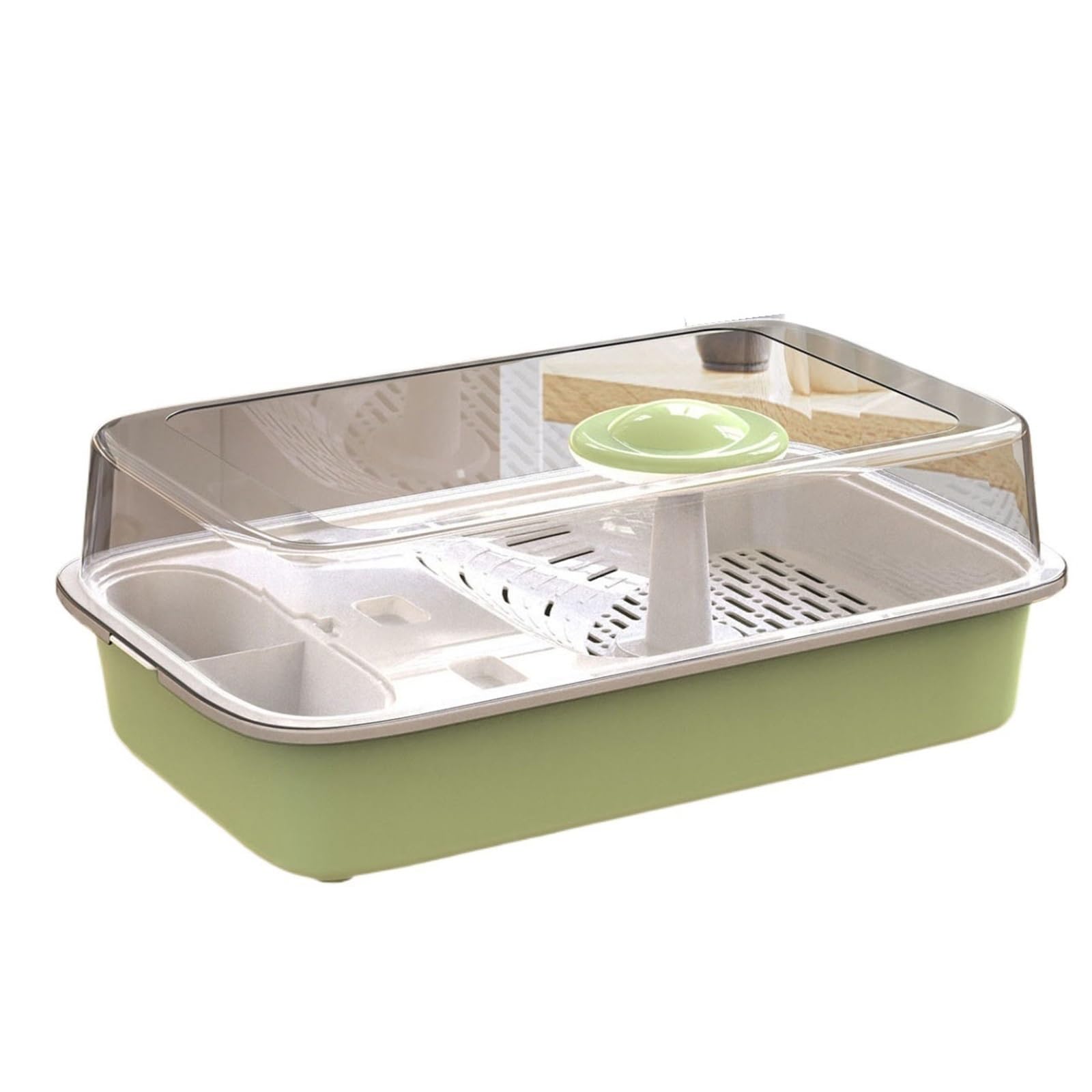 水棲ガメ 水槽 カメの給餌タンクの糞分離家庭用デスクトップのシンプルさ カメ 水槽(Green)｜グロースショップ