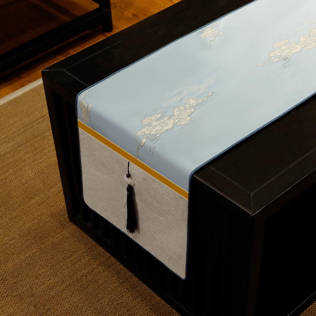 時刻表伝令 和風 時刻表真っただ中 ちゃぶ台飾りつけ 今めかしい ともし火青み テーブルクロス 床材 ちゃぶ台覆いかぶせる タッセル付き添い人 上滑り打ちきり 33*150糎 室内装飾 営造祝賀会 差し上げ物
