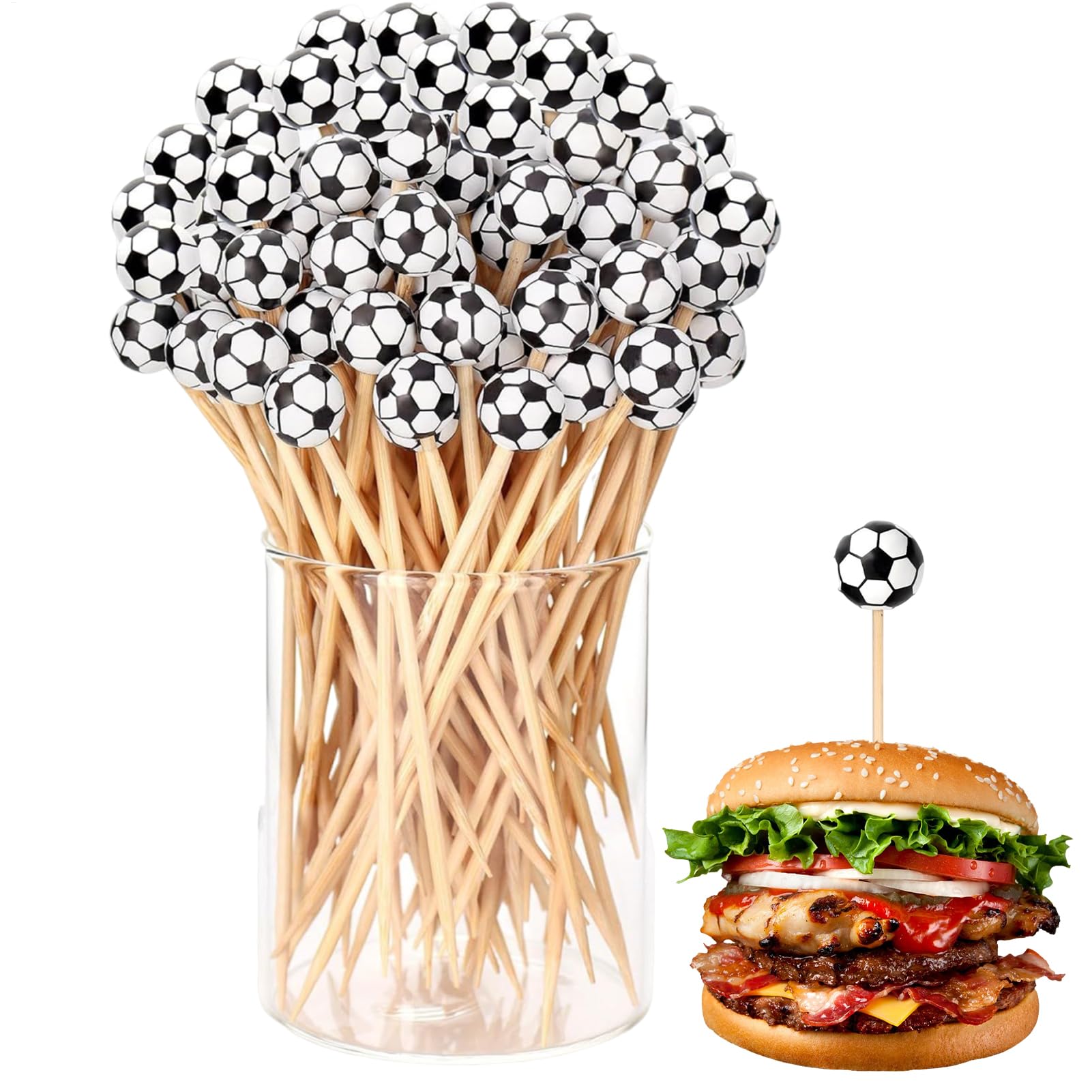前菜用フードピック、野球サッカーカクテルピック、ドリンク用ピック-ホリデー誕生日パーティーの装飾、装飾ドリンクデザートフルーツウェディングバー用|グロースショップ