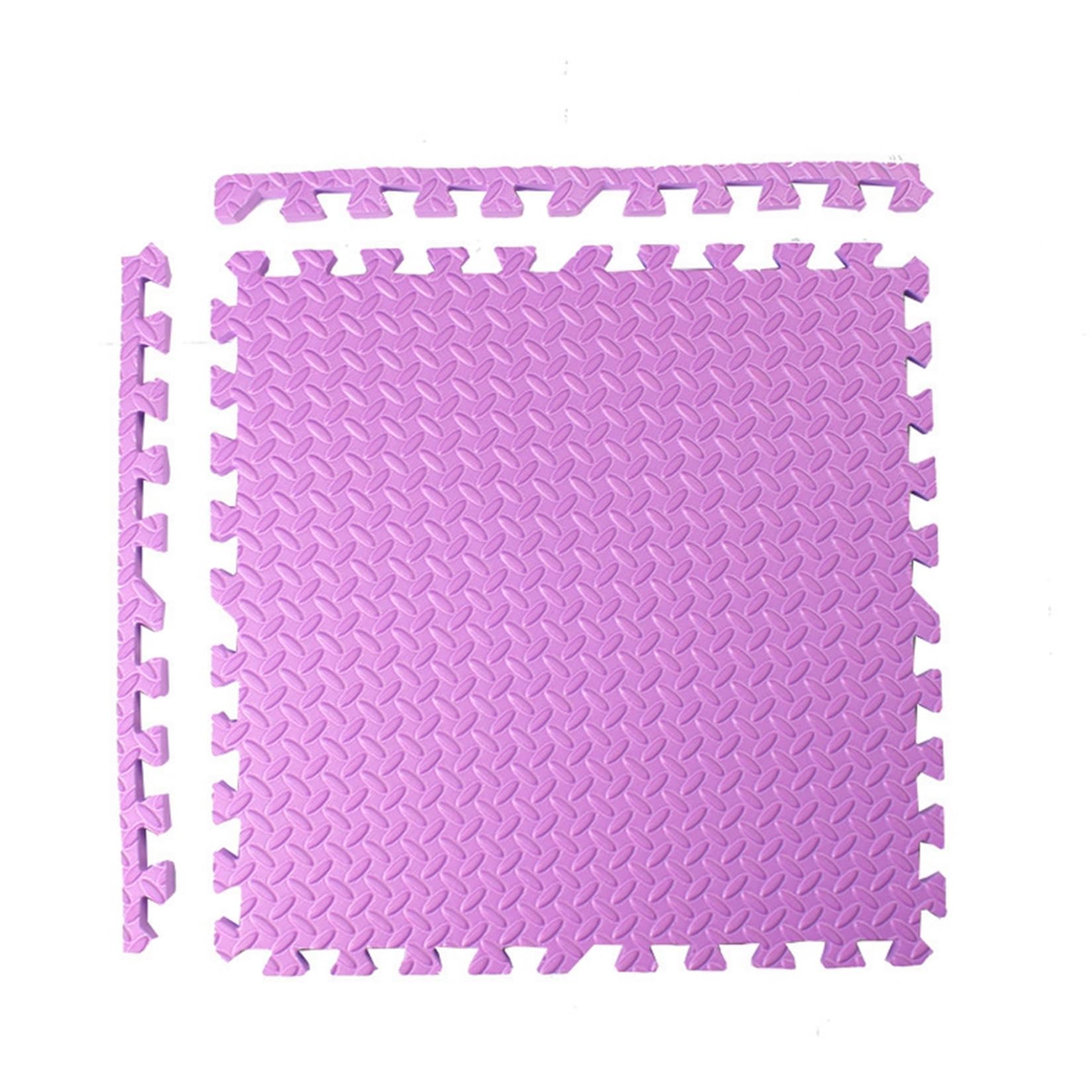 ジョイントマット 大判 60x60x2cm 4枚入り 防音 衝撃吸収 柔らかい キズ防止 パズルマット クッションマット ノンホルムアルデヒド 汚れに強い 洗える タイルマット 縁付き 床保護 インテリア 子供部屋 パープル｜グロースショップ