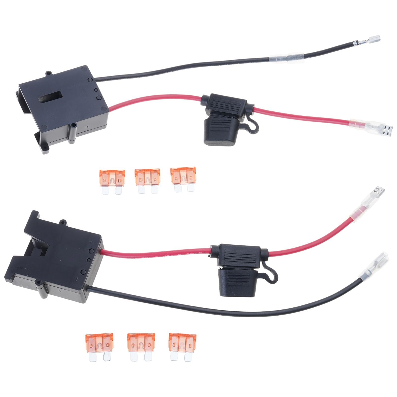 2 個のバッテリーコネクタケーブル交換用電源アダプターヒューズ付き配線ハーネス 12V バッテリーワイヤーコネクタ耐久性のある電源アダプターヒューズ付き配線ハーネス｜グロースショップ
