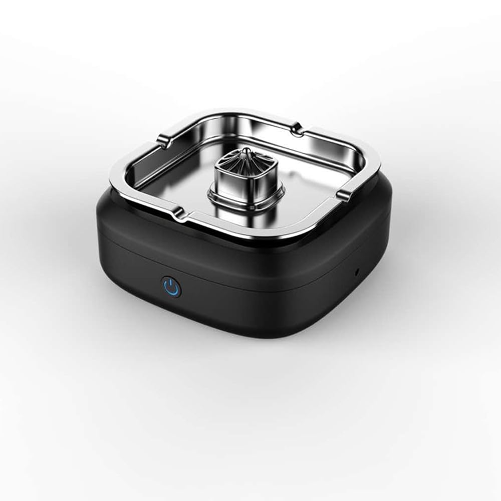 灰皿 脱臭機 タバコ灰皿 充電式スモークレスパーソナル 卓上 イオン発生器 高性能活性炭フィルター搭載 2階段風量切替 USBケーブル付き タバコの煙を吸い取り 家族の健康を守り 部屋 玄関先 ホーム トイレ 自宅 車にも適用 (A(16.5*16.5*8.8CM))｜グロースショップ