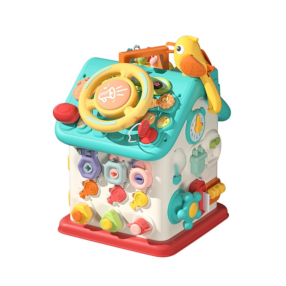 子供用知育玩具 早期教育玩具 多機能 赤ちゃん おもちゃ モンテッソーリ 指先遊び/発育 音と光 赤ちゃん向けおもちゃ クリスマスプレゼント 屋内ゲームアクティビティキューブに適しています (バッテリーモデル)|グロースショップ