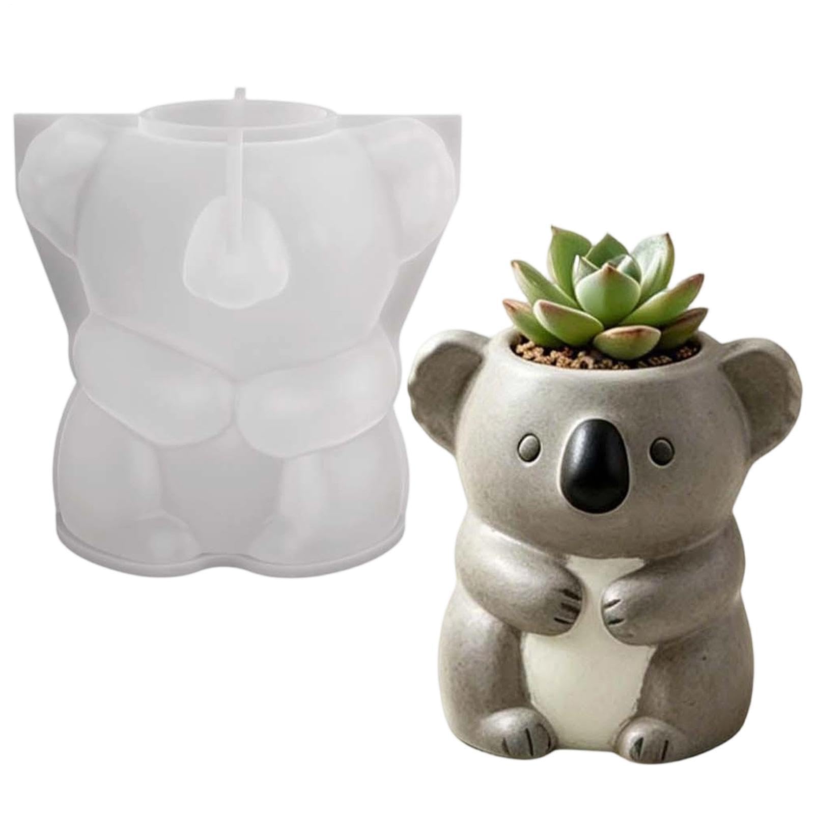 レジン用シリコンモールド, コアラ 簡単に型から外せる かわいい 手芸クラフト用品, 動物プランター用エポキシレジン鋳造型, 植木鉢 ジュエリージュエリーオーガナイザーオーガナイザー DIYクラフト ホームデコレーション 誕生日パーティーの記念品｜グロースショップ