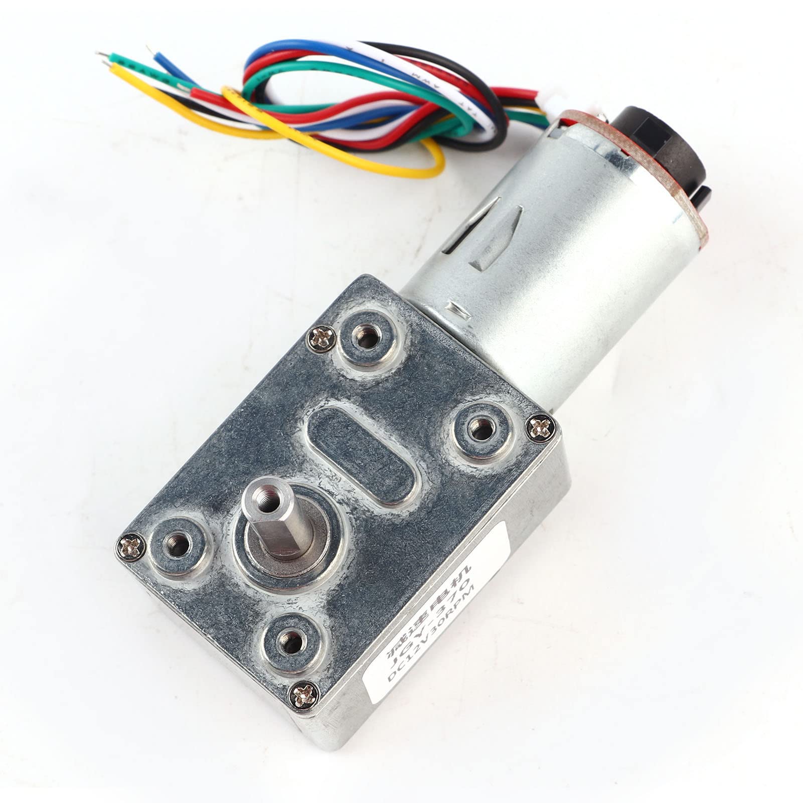 O 高トルク 12V DC ウォームギア減速モーター、エンコーダー付き、強力なセルフロック、電動ギアボックス用、長寿命、低騒音、ロボット工学やオートメーションに適用可能 (30RPM)|グロースショップ