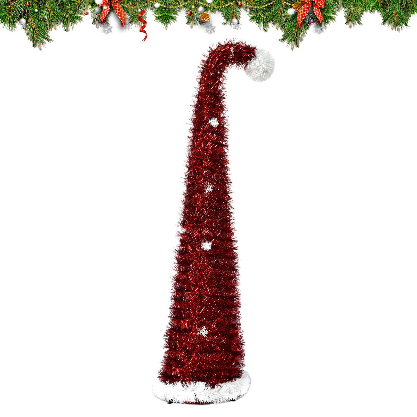 リアルなクリスマスツリー,約150cm 収納可能 スパイラル ミニ 卓上 オーナメント | 卓上 クリスマス ツリー,フェスティバル、カーニバル、母の日、アパート、暖炉、室内、デスクトップ、ホームオフィス用｜グロースショップ