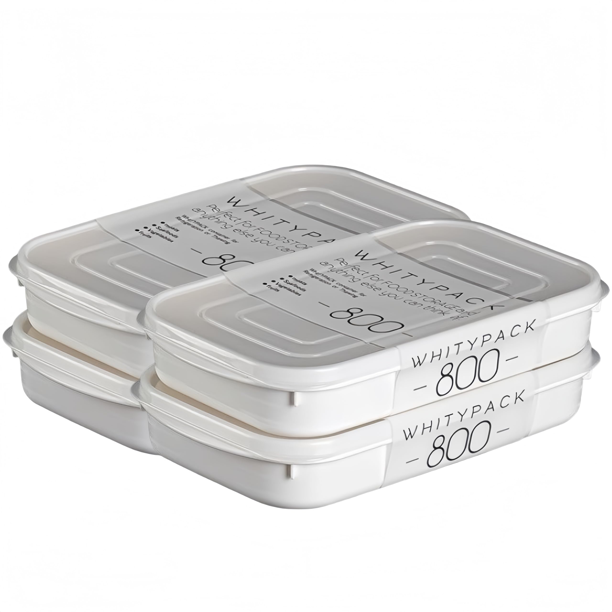 AACV【1週間分の作り置きに】冷蔵庫収納ボックス 冷凍肉保存容器 食品グレード素材 冷凍分装・作り置き保存に便利 密閉式 冷凍庫対応 省スペース設計 冷凍ごはん 肉 魚 野菜 保存ボックス【BPAフリー・安全安心】 (800*4) [並行輸入品]｜グロースショップ