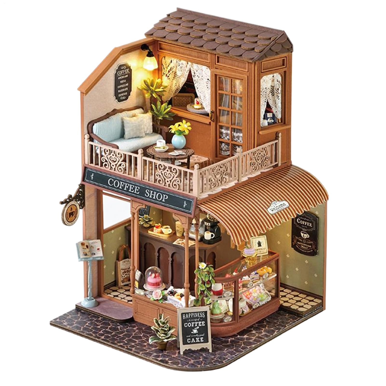 大人向けミニチュアハウスキット | 3D木製クラフトミニモデルハウスキット | クラフト玩具 木製ホームデコレーション 女性 子供 家族 友人 贈り物 | 親子の絆を深める活動 ティーンズ・女性・子供・家族向け｜グロースショップ